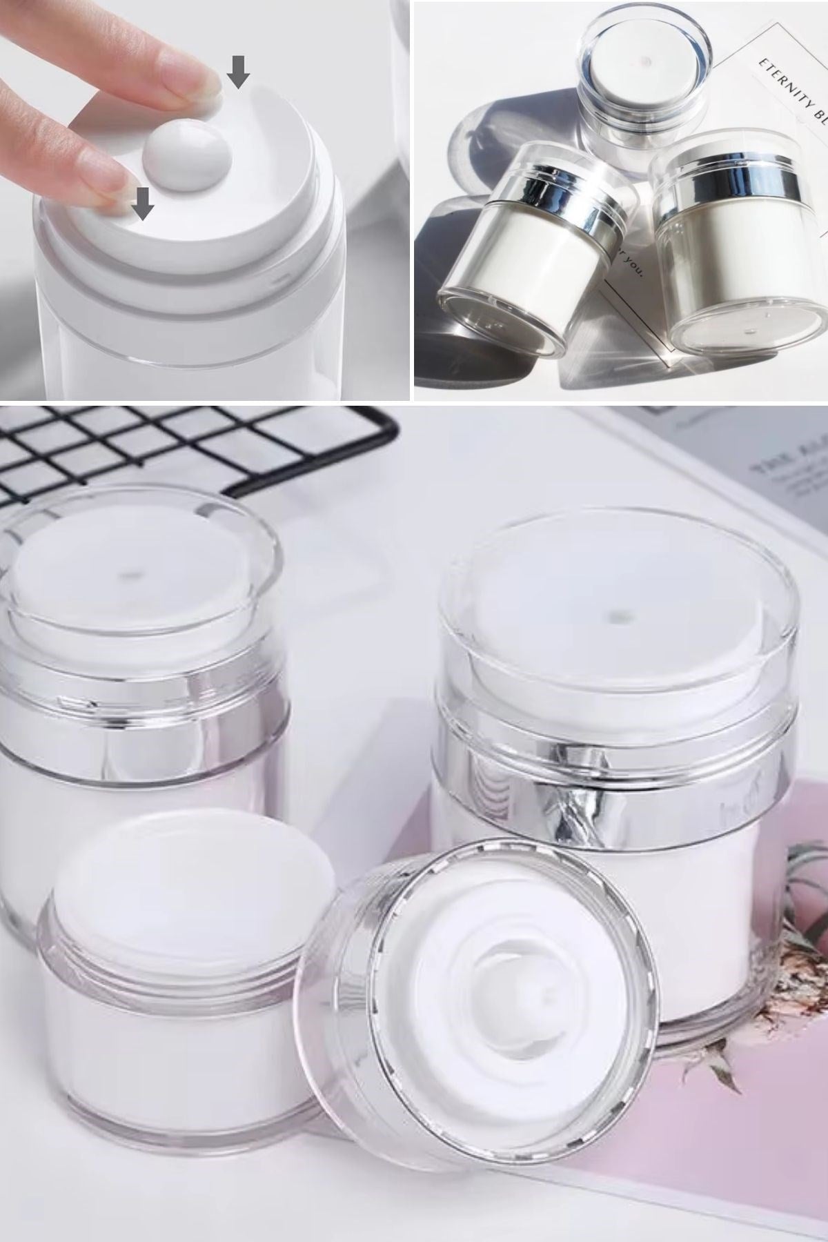 GENEL® Hava Pompalı Doldurulabilir Vakumlu Krem,Fondoten Sıvı Kozmetik Ürün Şişesi