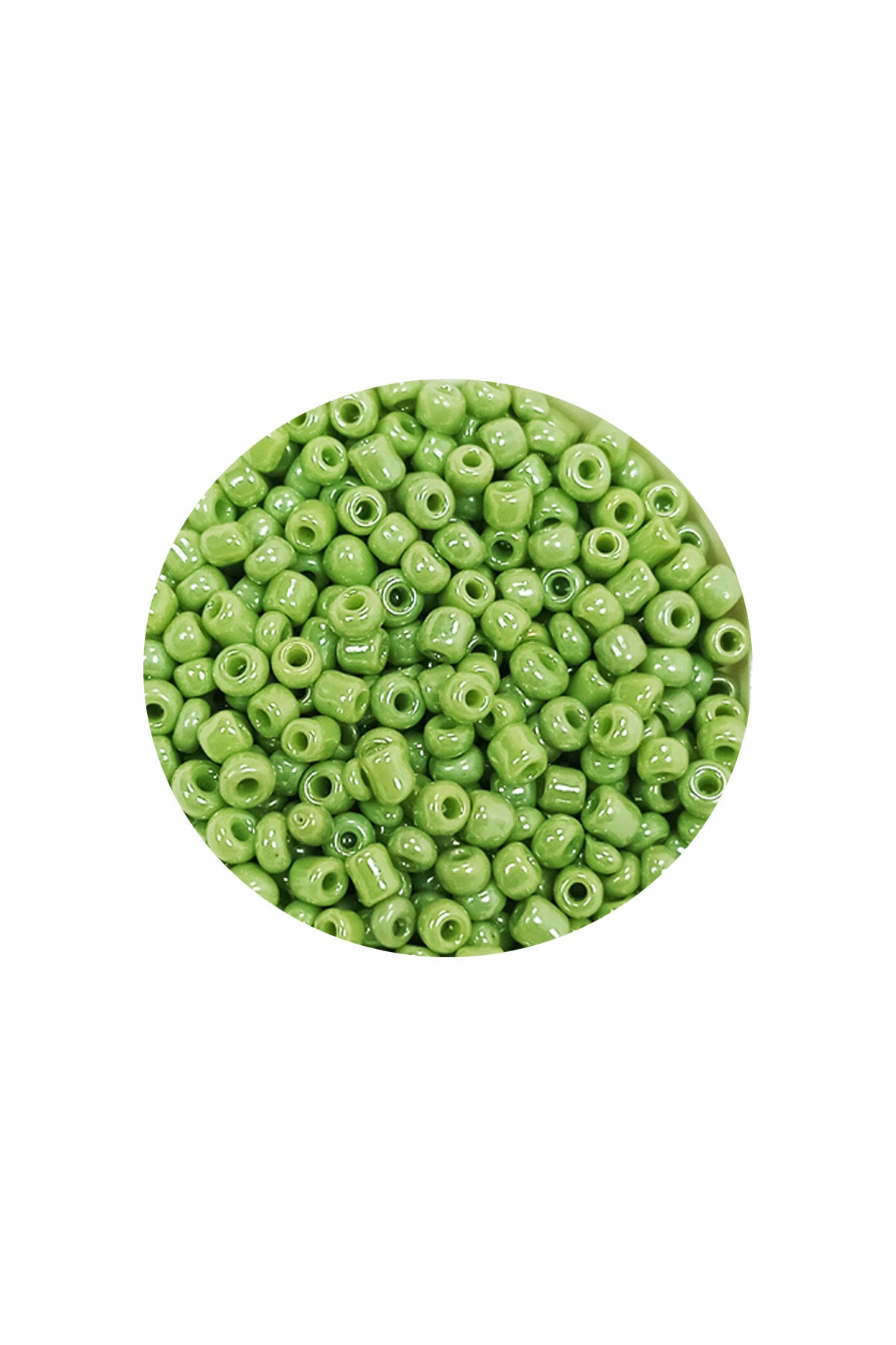 Dökme Cam Kum Boncuk (11/0) 2 mm - 20 Gram -  Açık Yeşil - BNC003