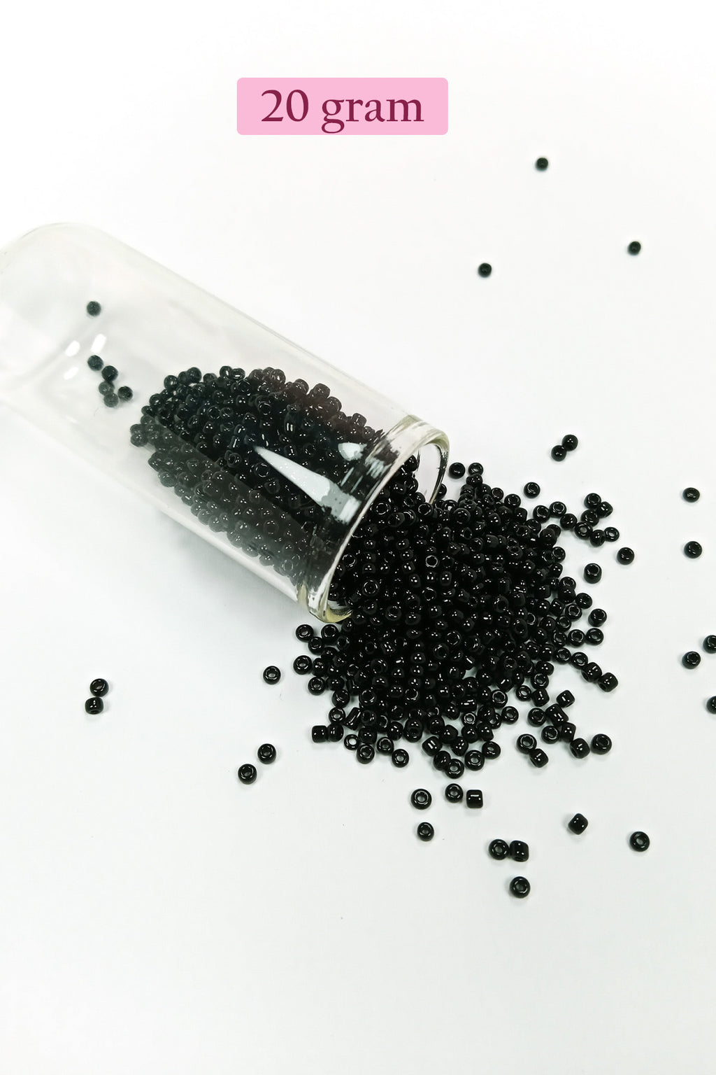 Dökme Cam Kum Boncuk (11/0) 2 mm - 20 Gram -  Siyah - BNC010