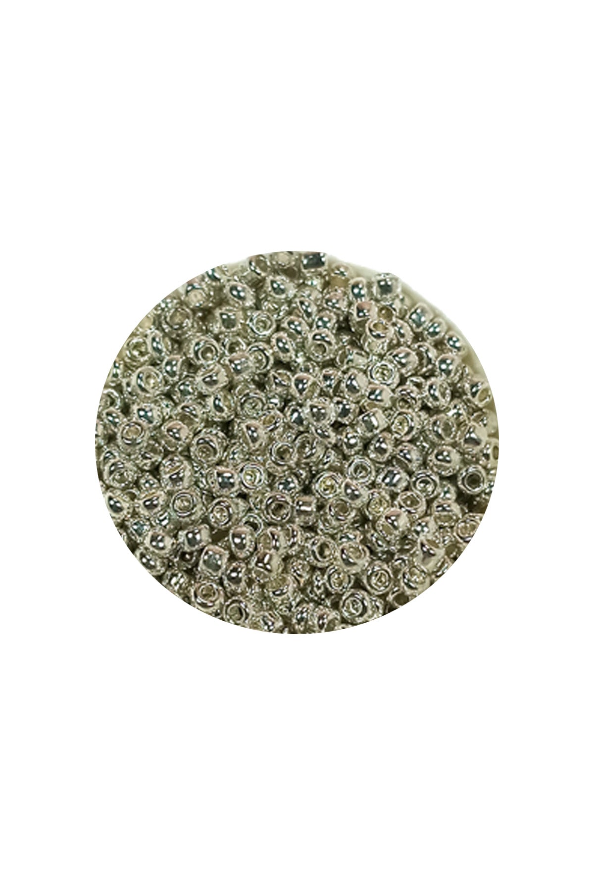 Dökme Cam Kum Boncuk (11/0) 2 mm - 20 Gram -  Gümüş - BNC022