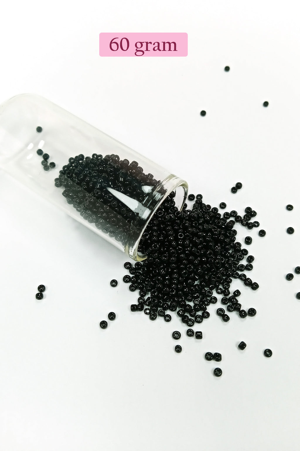 Dökme Cam Kum Boncuk (11/0) 2 mm - 60 Gram -  Siyah - BNC045