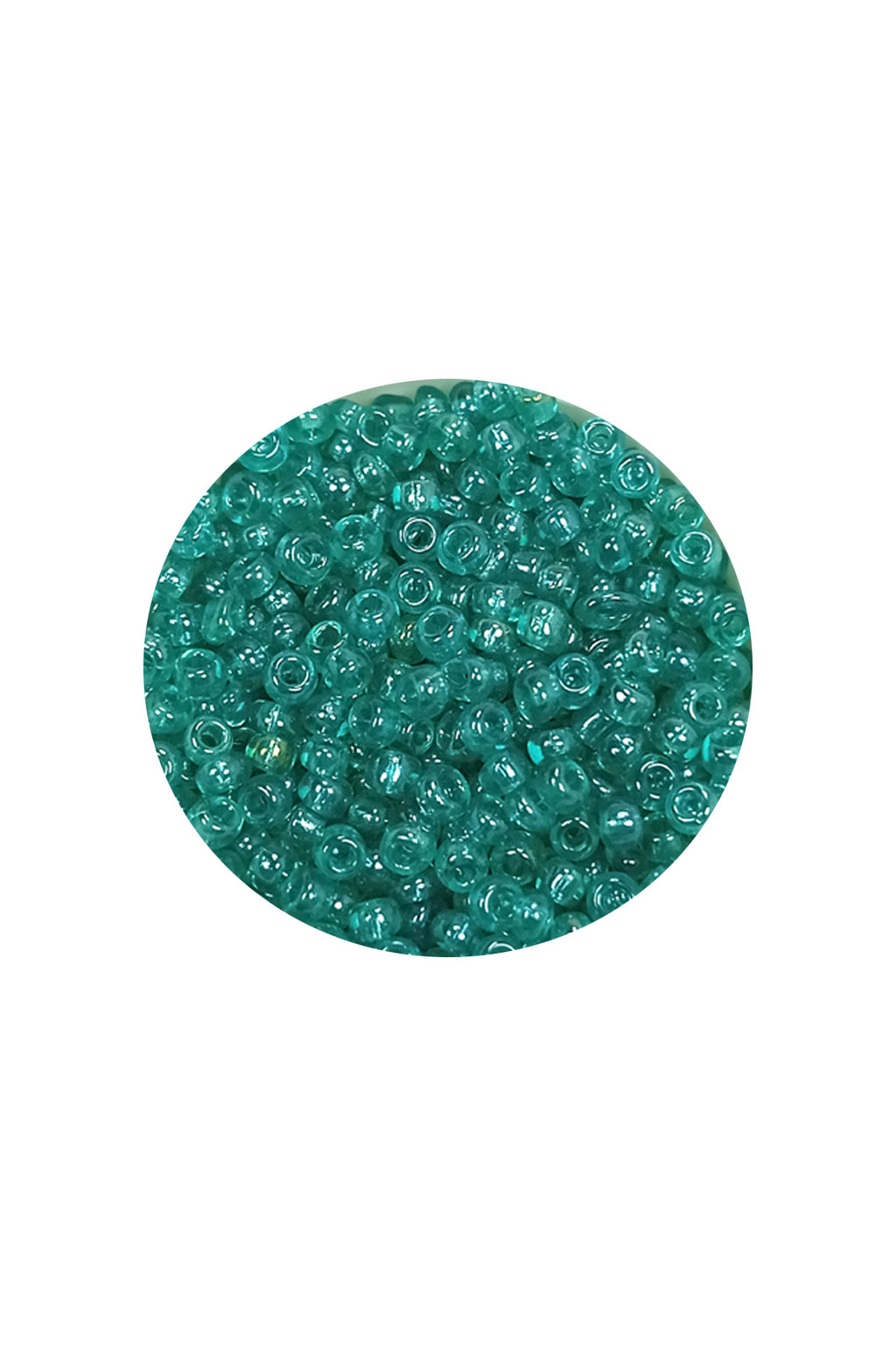 Dökme Cam Kum Boncuk (11/0) 2 mm - 60 Gram -  Şeffaf Yeşil - BNC049