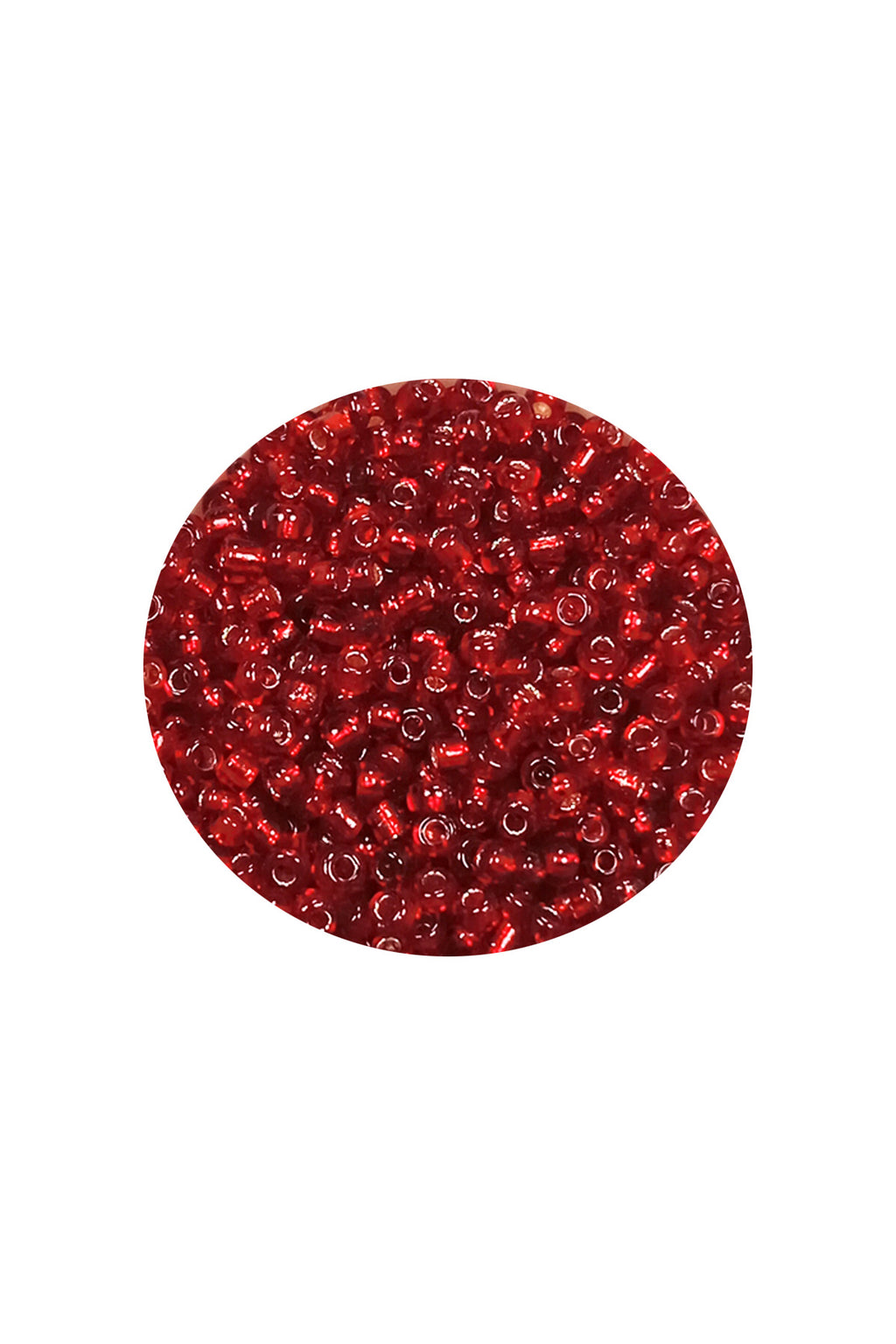 Dökme Cam Kum Boncuk (11/0) 2 mm - 60 Gram -  Şeffaf Koyu Kırmızı - BNC050