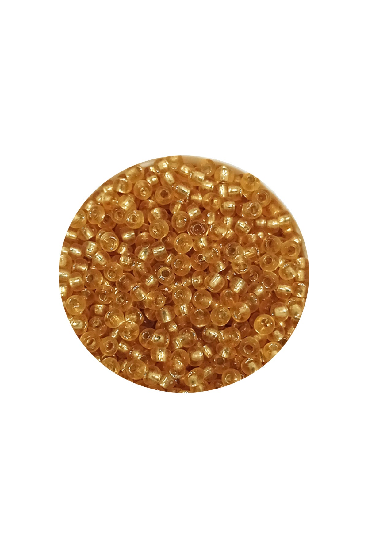 Dökme Cam Kum Boncuk (11/0) 2 mm - 60 Gram -  Şeffaf Altın - BNC062