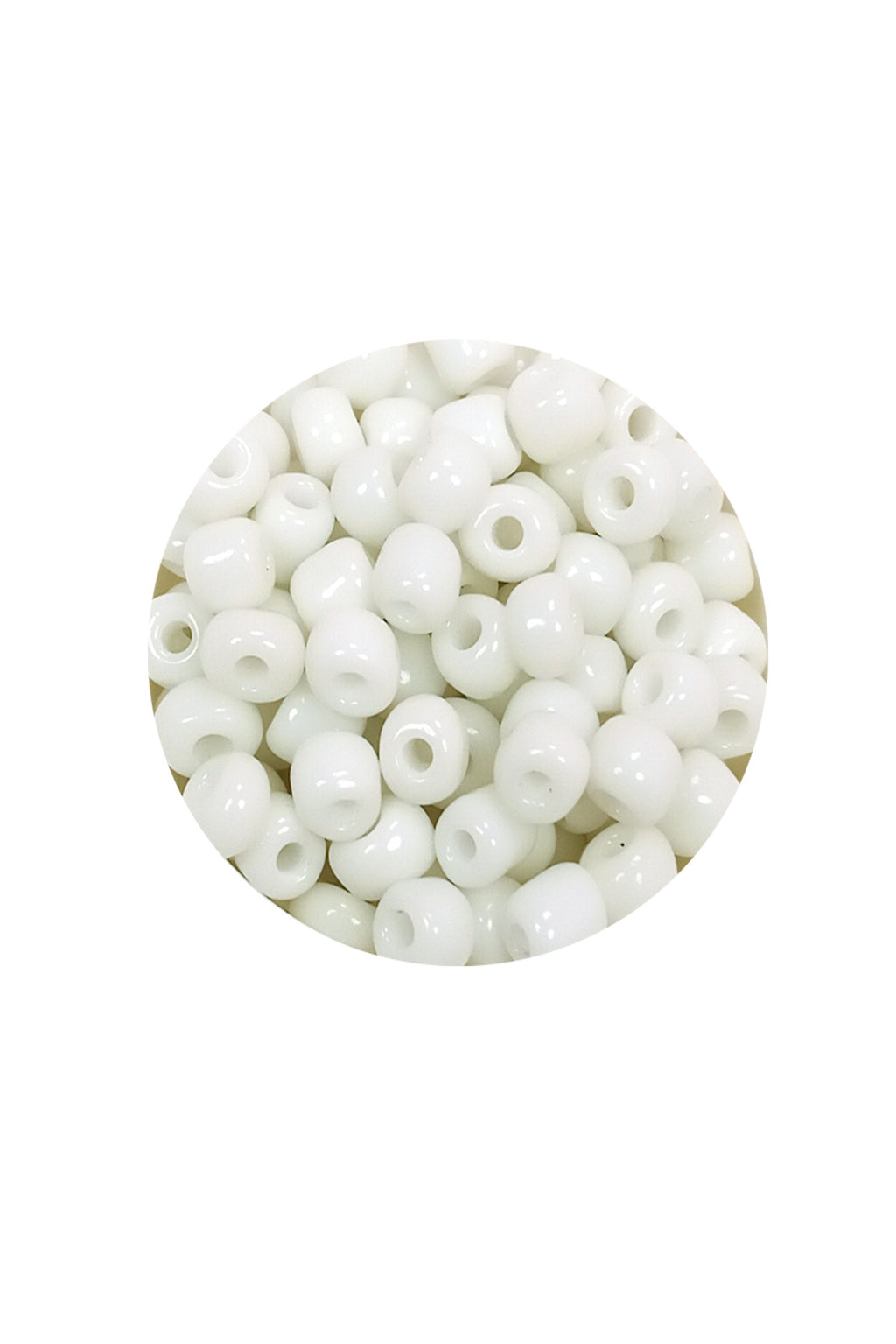 Dökme Cam Kum Boncuk Büyük Boy (6/0) 4 mm - 20 Gram - Beyaz - BNC075