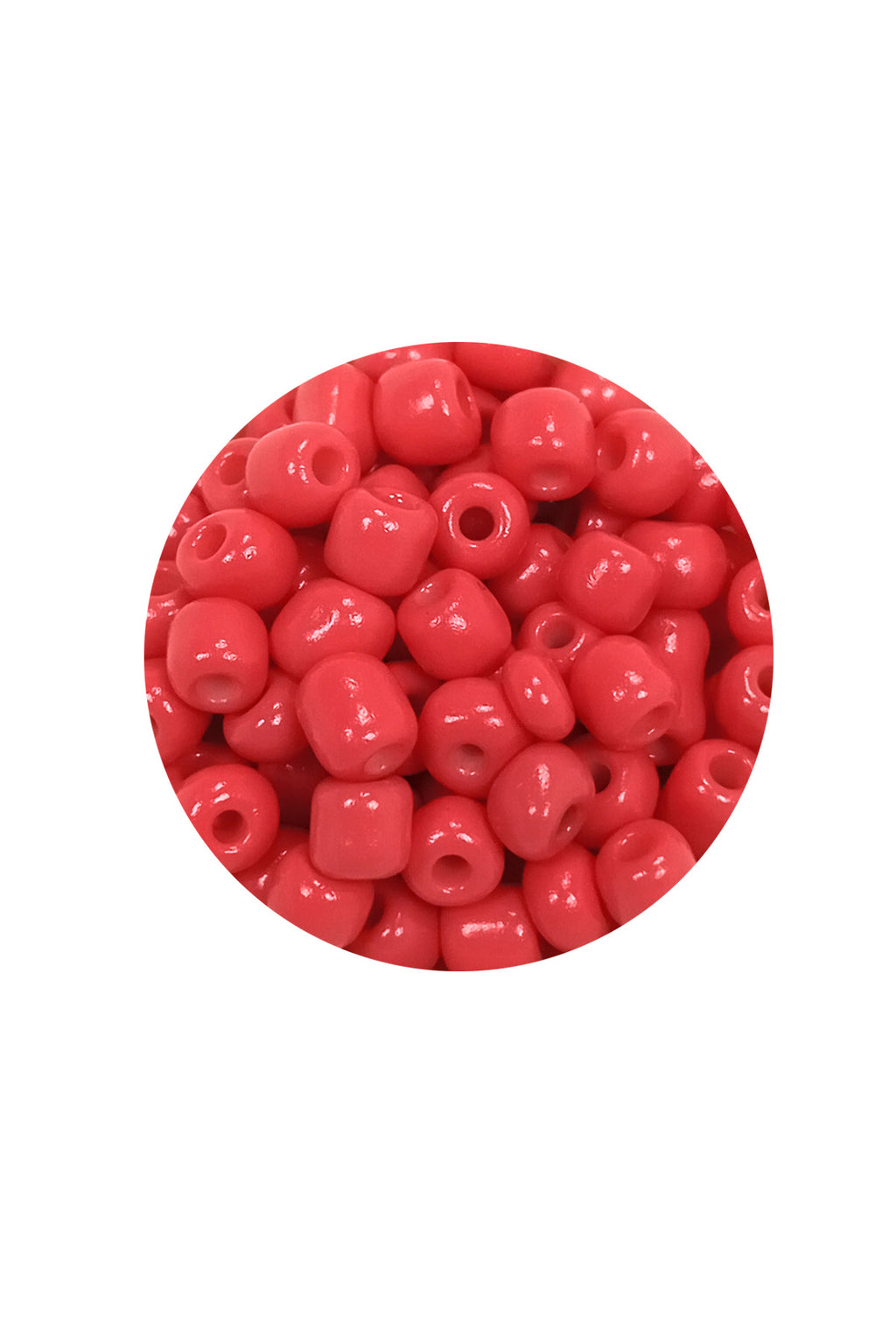 Dökme Cam Kum Boncuk Büyük Boy (6/0) 4 mm - 20 Gram - Açık Kırmızı - BNC089