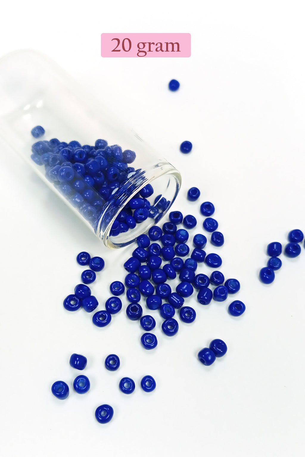 Dökme Cam Kum Boncuk Büyük Boy (6/0) 4 mm - 20 Gram - Koyu Mavi - BNC103
