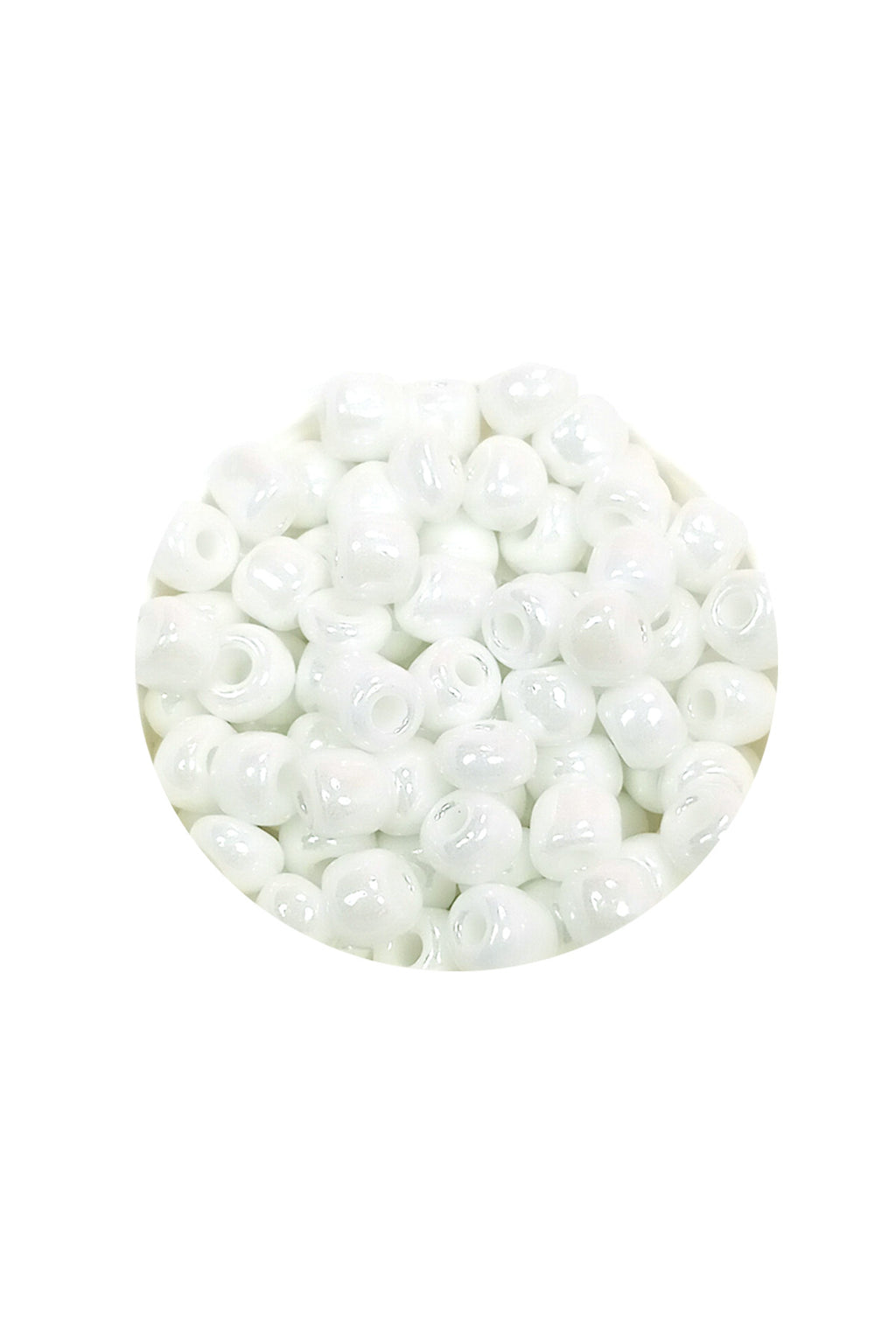 Dökme Cam Kum Boncuk Büyük Boy (6/0) 4 mm - 60 Gram - Kar Beyaz - BNC109