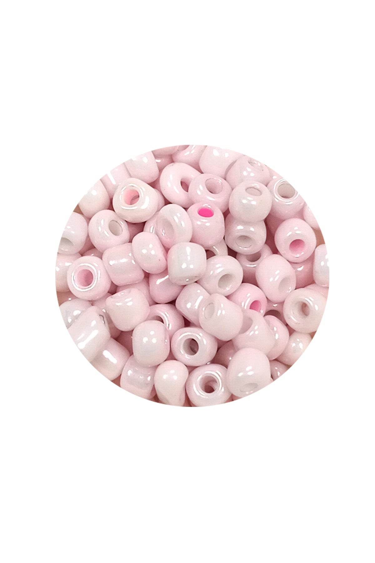 Dökme Cam Kum Boncuk Büyük Boy (6/0) 4 mm - 60 Gram - Toz Pembe - BNC113