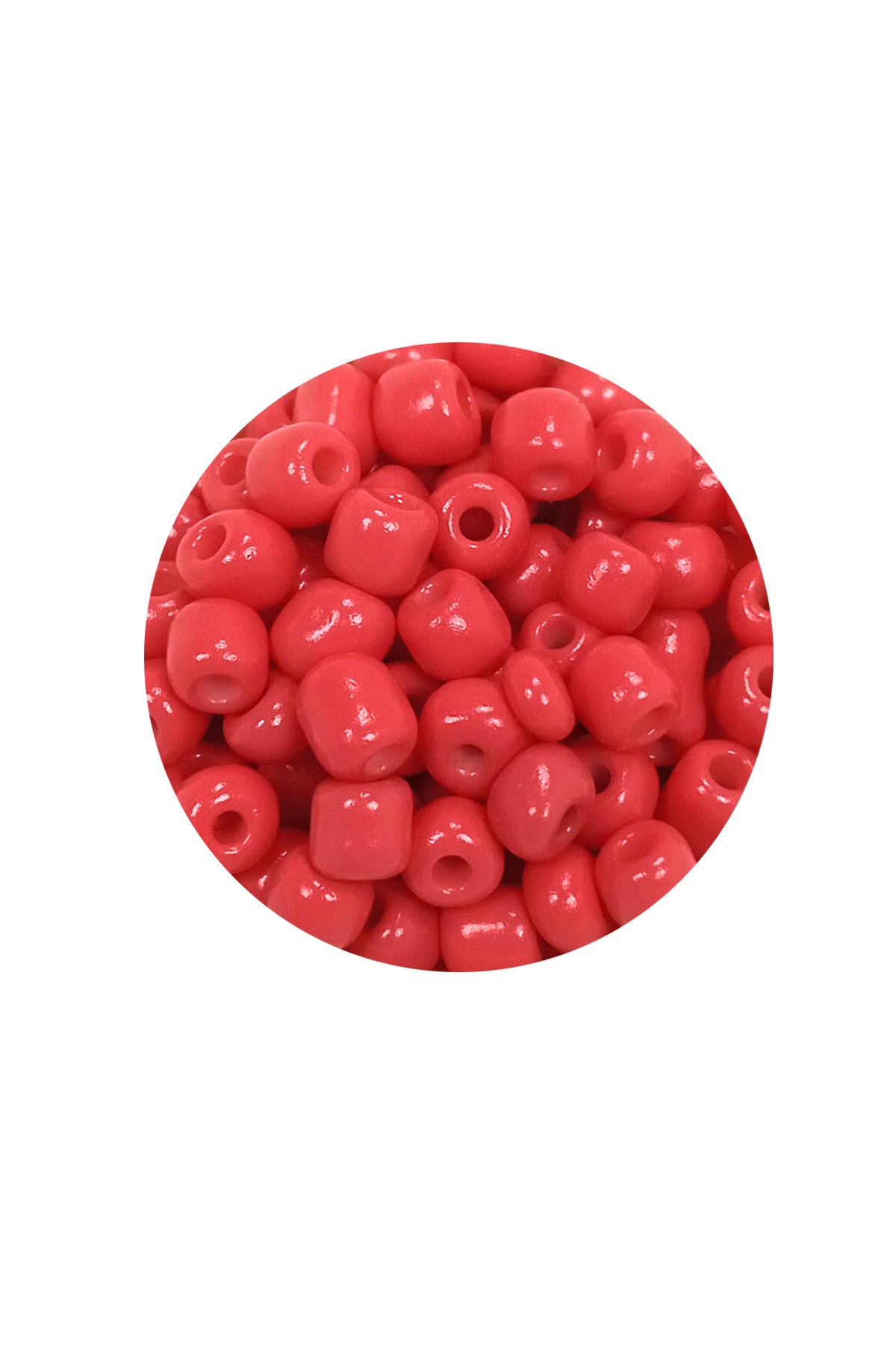 Dökme Cam Kum Boncuk Büyük Boy (6/0) 4 mm - 60 Gram - Açık Kırmızı - BNC125