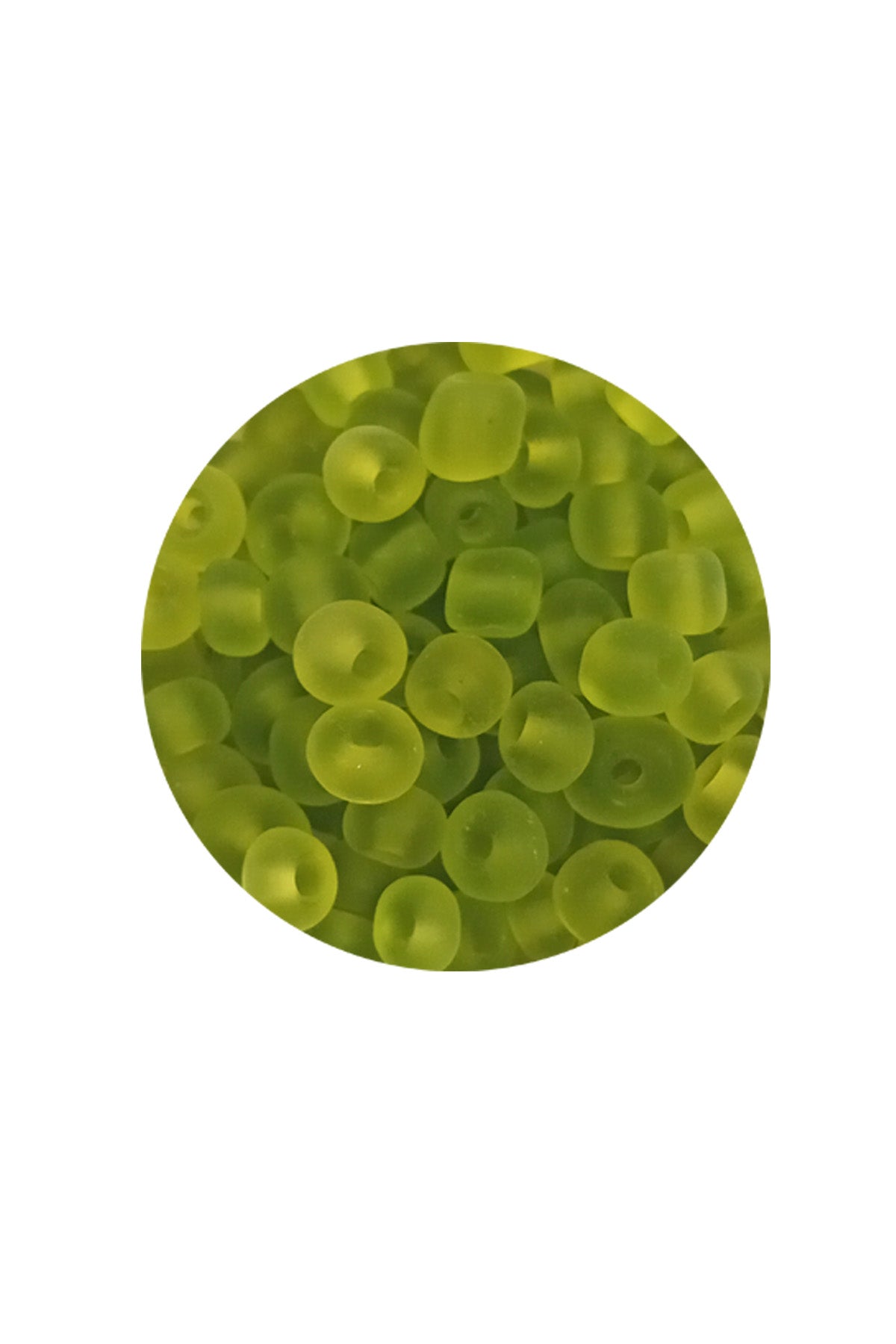 Dökme Cam Kum Boncuk Büyük Boy (6/0) 4 mm - 60 Gram - Şeffaf Mat Yeşil - BNC128