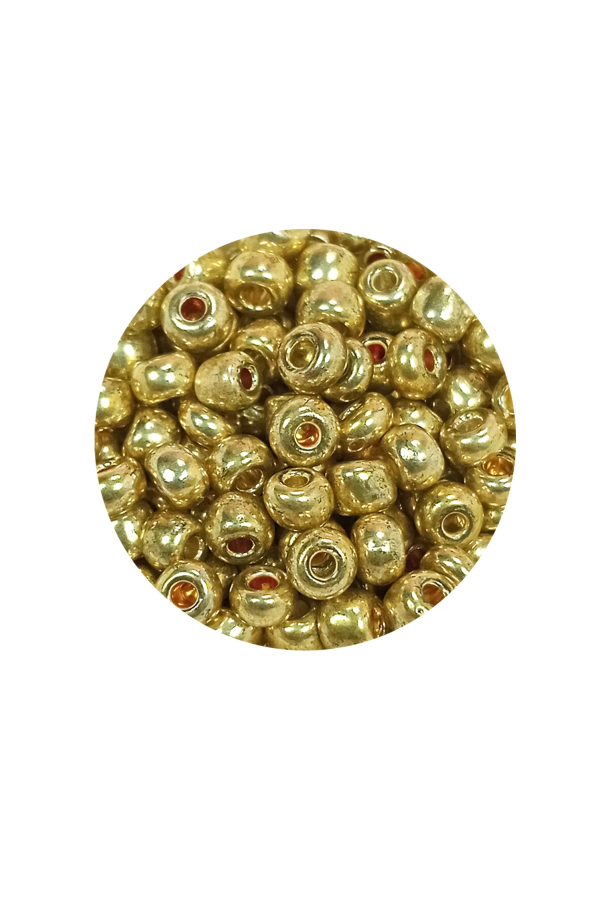 Dökme Cam Kum Boncuk Büyük Boy (6/0) 4 mm - 60 Gram - Altın - BNC129