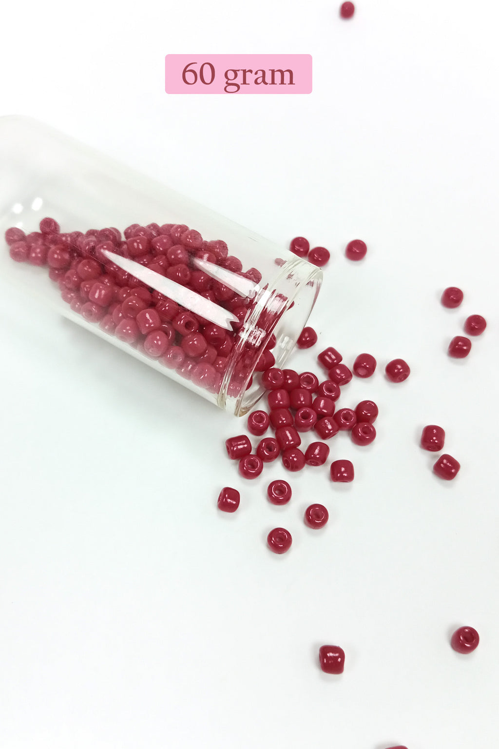 Dökme Cam Kum Boncuk Büyük Boy (6/0) 4 mm - 60 Gram - Bordo - BNC133