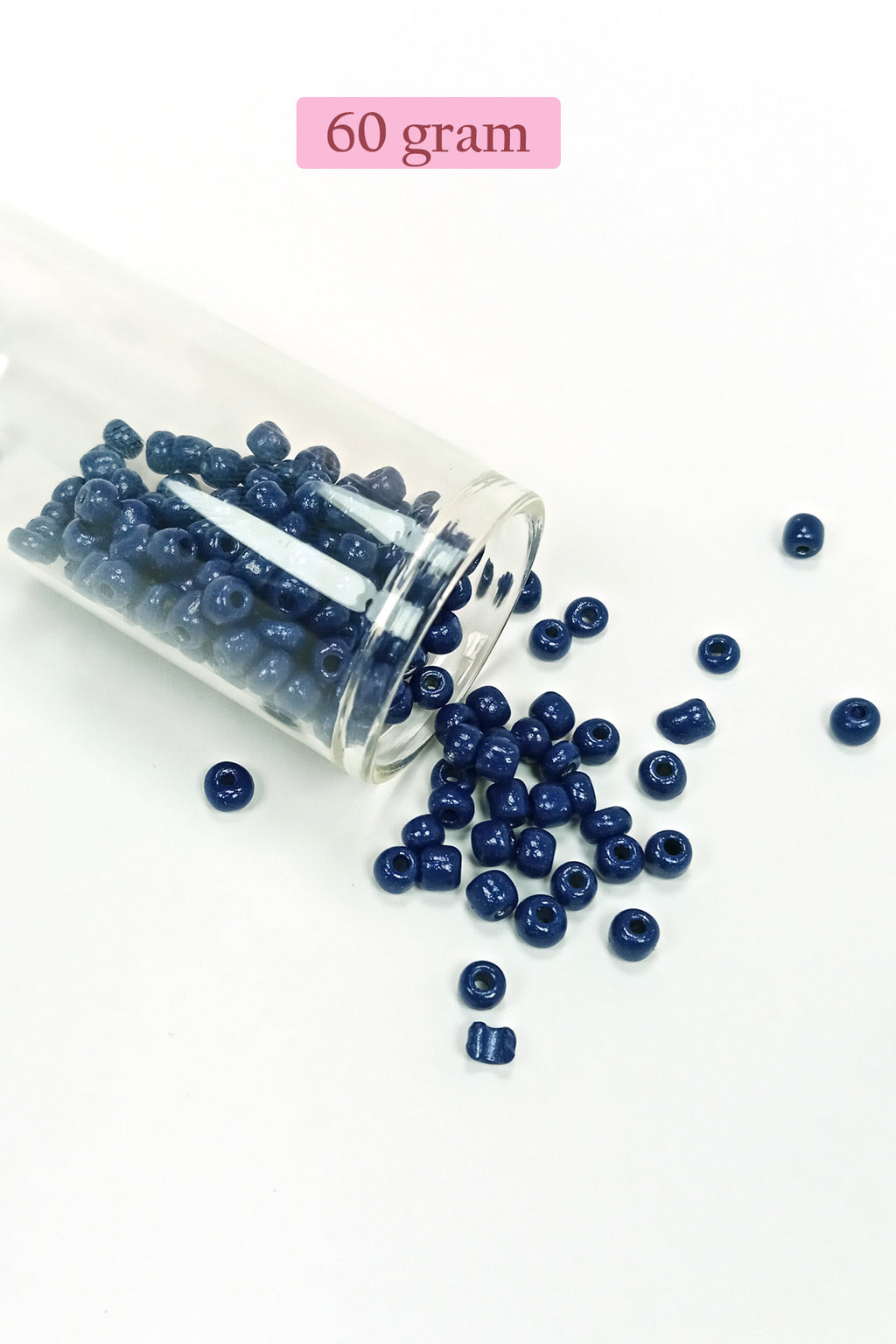 Dökme Cam Kum Boncuk Büyük Boy (6/0) 4 mm - 60 Gram - Lacivert - BNC134