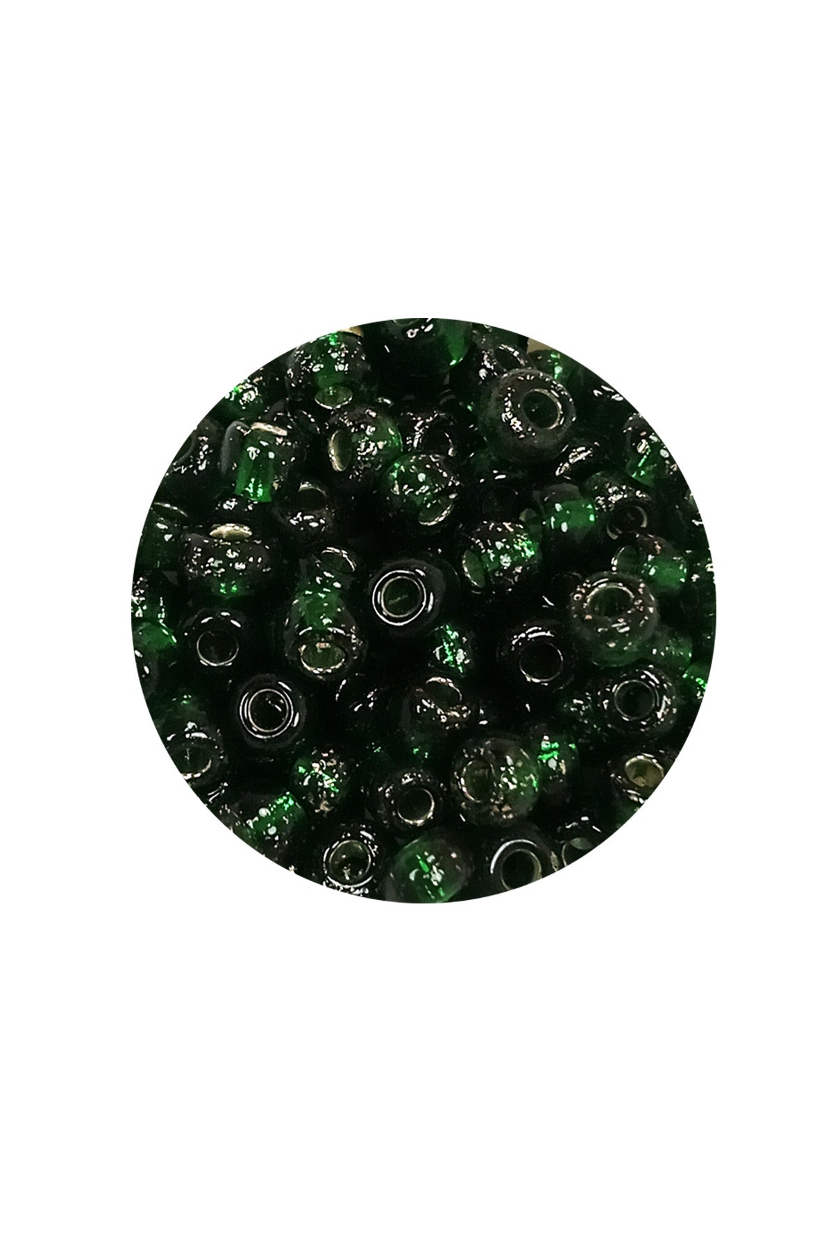 Dökme Cam Kum Boncuk Büyük Boy (6/0) 4 mm - 60 Gram - Şeffaf Koyu Yeşil - BNC136