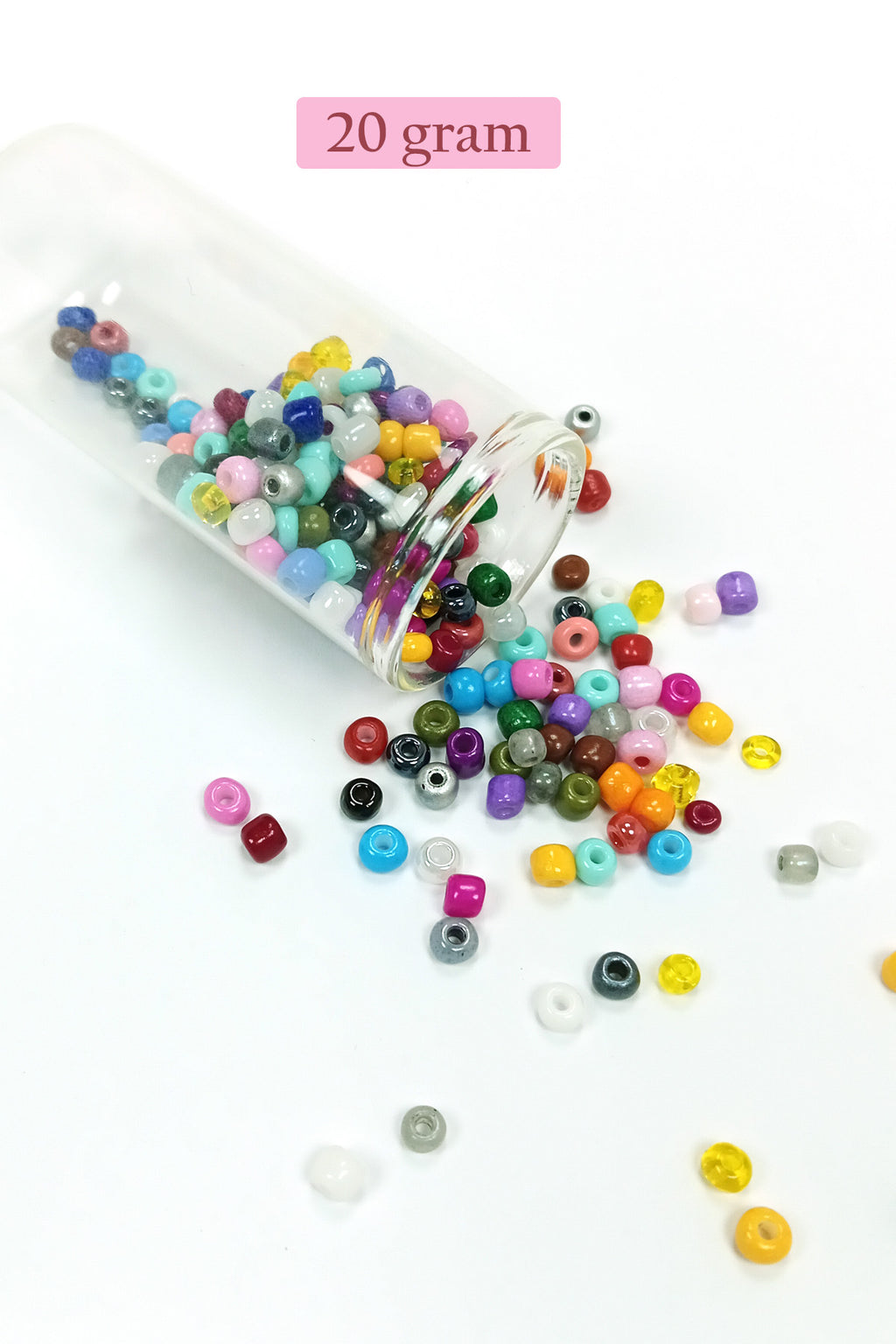 Dökme Cam Kum Boncuk Büyük Boy (6/0) 4 mm - 4 Renk - Toplam 80 Gram - BNC413