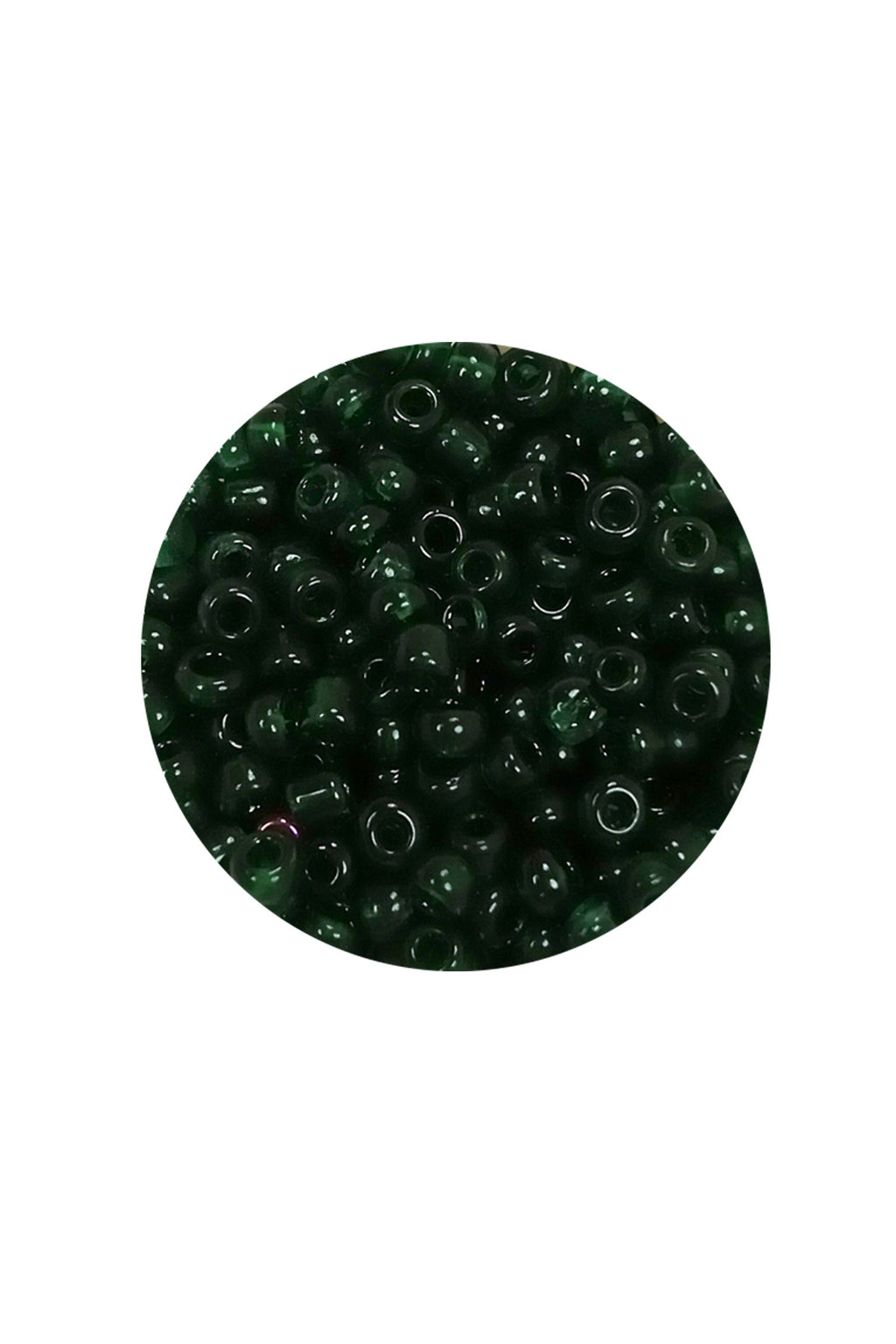 Dökme Cam Kum Boncuk (8/0) 3 mm - 20 Gram - Şeffaf Koyu Yeşil - BNC155