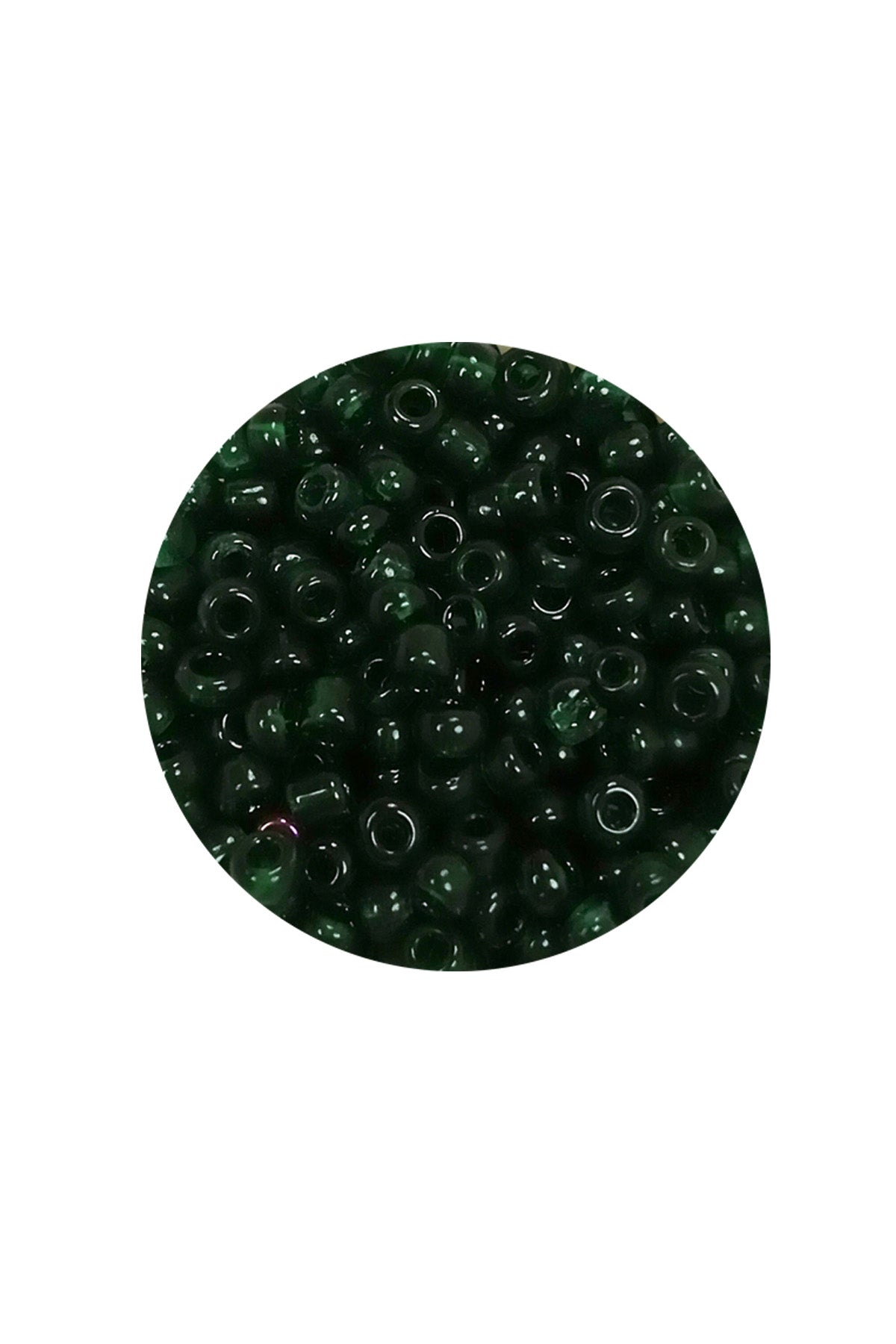 Dökme Cam Kum Boncuk (8/0) 3 mm - 20 Gram - Şeffaf Koyu Yeşil - BNC155