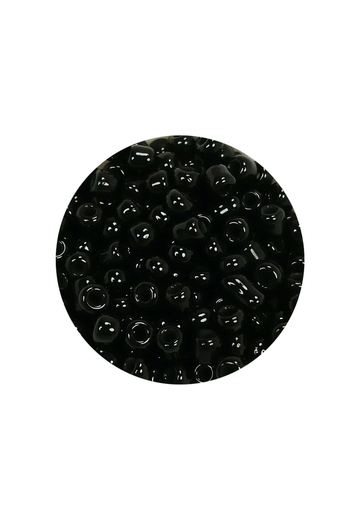 Dökme Cam Kum Boncuk (8/0) 3 mm - 20 Gram - Parlak Siyah - BNC170