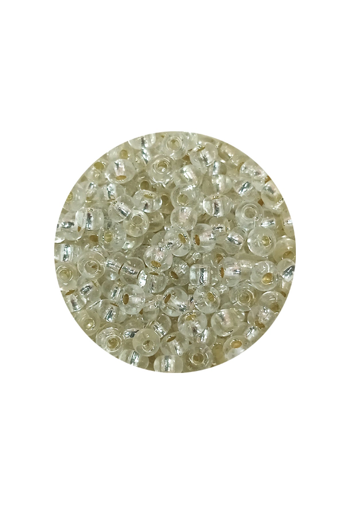 Dökme Cam Kum Boncuk (8/0) 3 mm - 60 Gram - Şeffaf Beyaz - BNC197