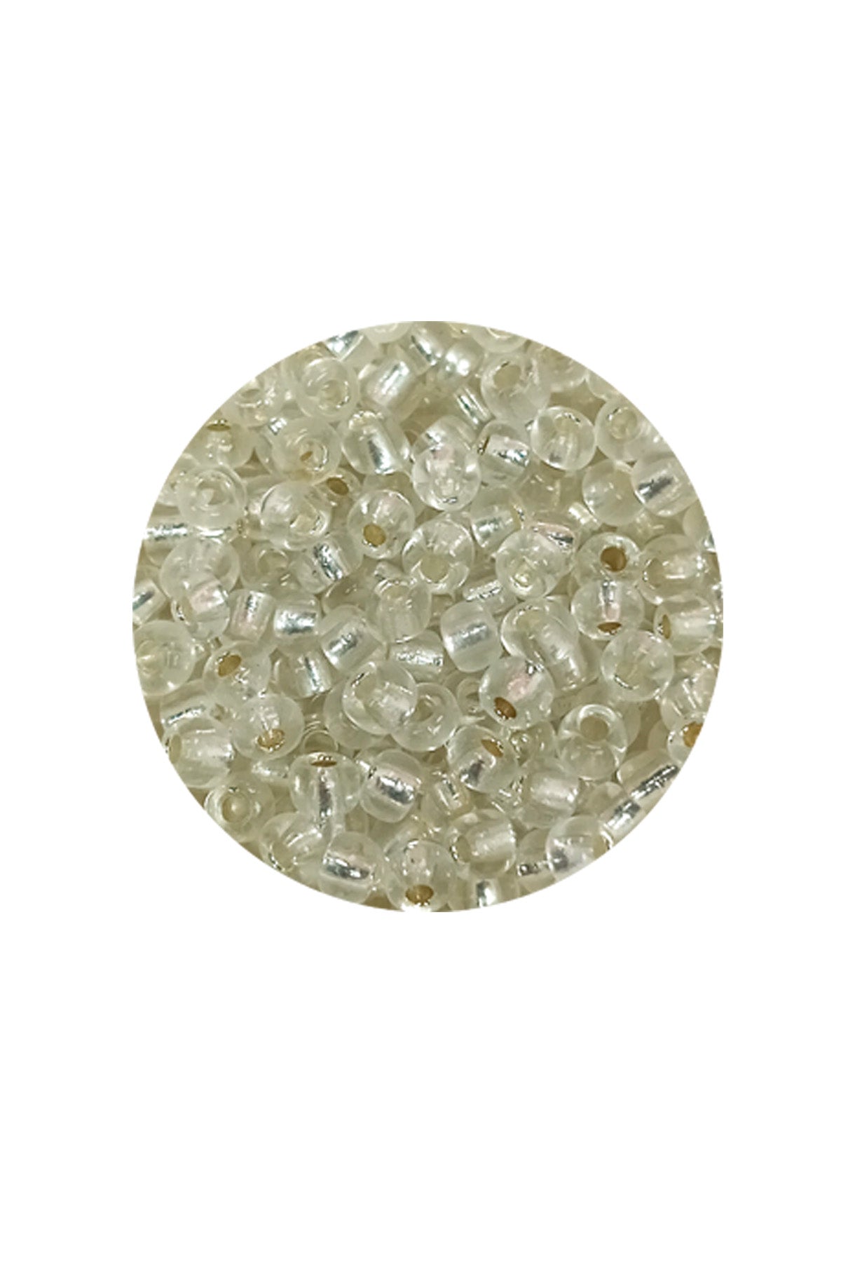 Dökme Cam Kum Boncuk (8/0) 3 mm - 60 Gram - Şeffaf Gümüş - BNC201