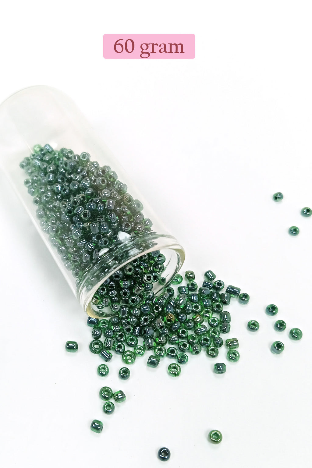 Dökme Cam Kum Boncuk (8/0) 3 mm - 60 Gram - Parlak Yeşil - BNC203