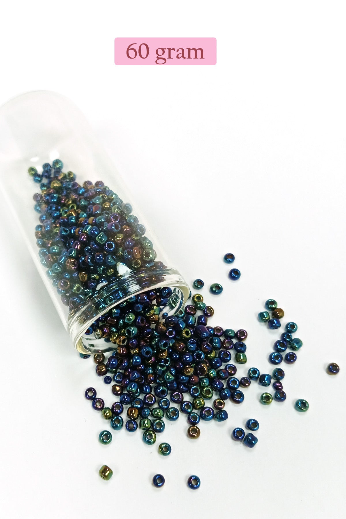 Dökme Cam Kum Boncuk (8/0) 3 mm - 60 Gram - Lacivert Yeşil - BNC210