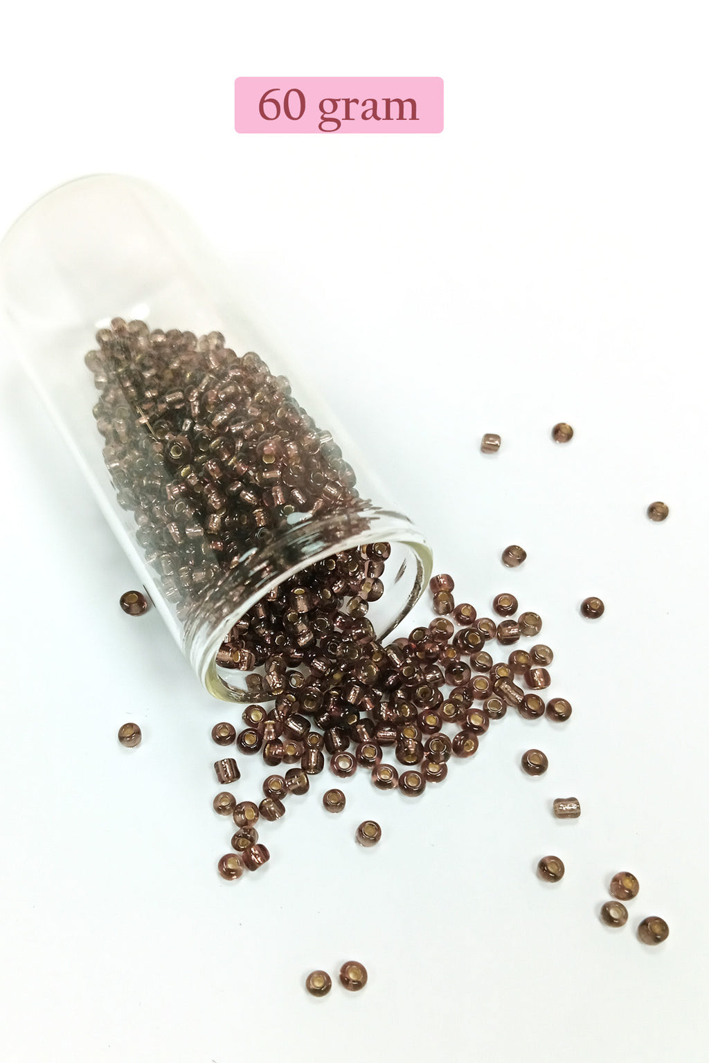 Dökme Cam Kum Boncuk (8/0) 3 mm - 60 Gram - Şefaff Alacalı Kahve - BNC213