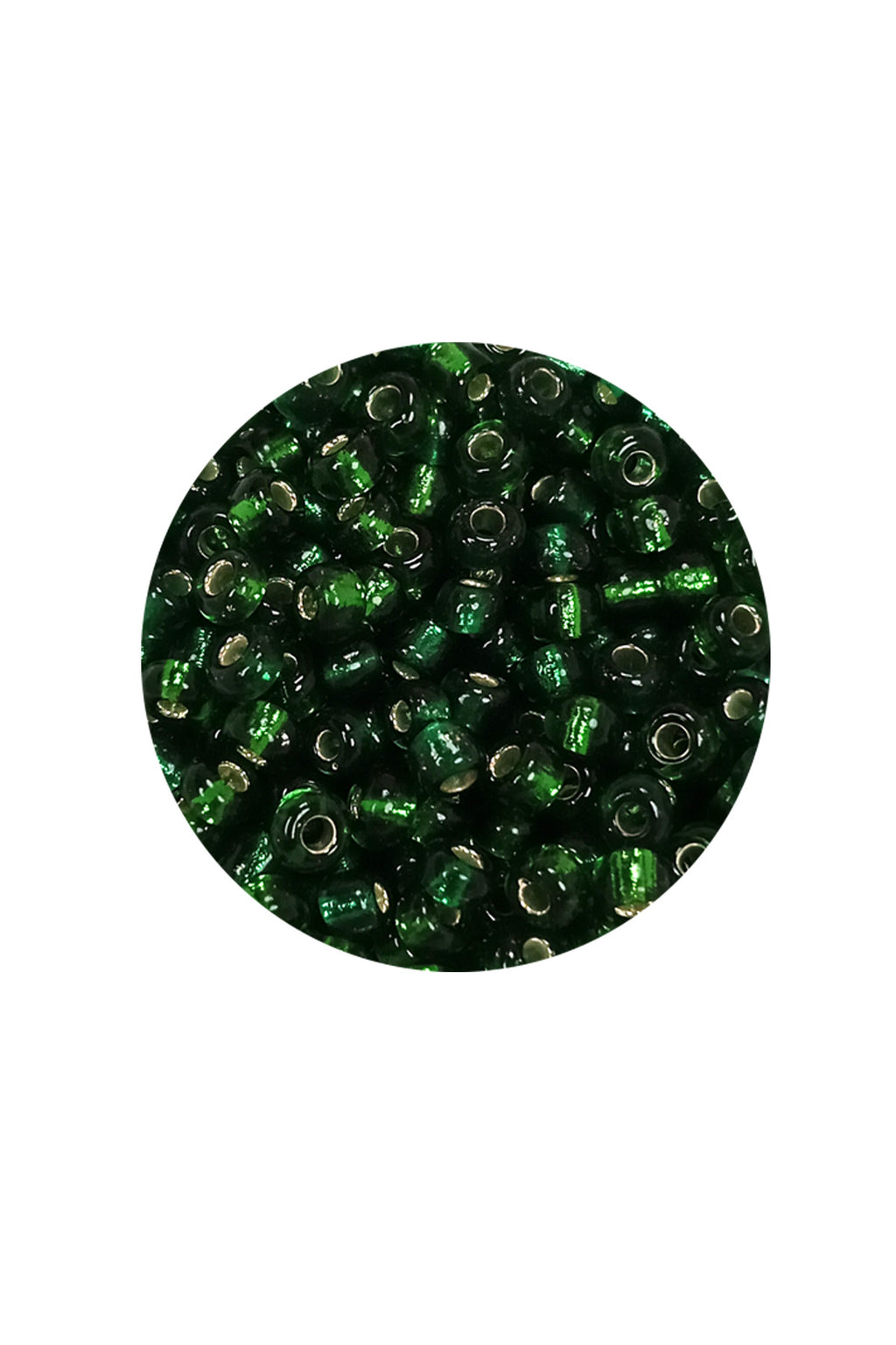 Dökme Cam Kum Boncuk (8/0) 3 mm - 60 Gram - Şeffaf Asker Yeşili - BNC218