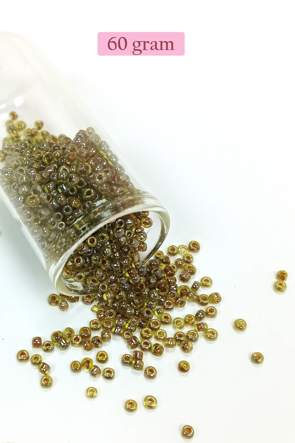 Dökme Cam Kum Boncuk (8/0) 3 mm - 60 Gram - Yeşil Siyah - BNC223