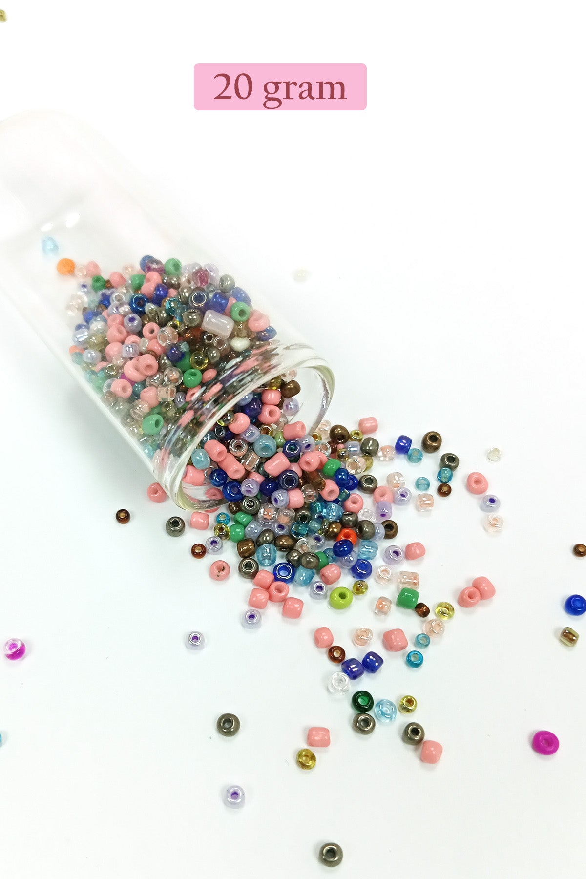 Dökme Cam Kum Boncuk (8/0) 3 mm - 4 Renk - Toplam 80 Gram - BNC419