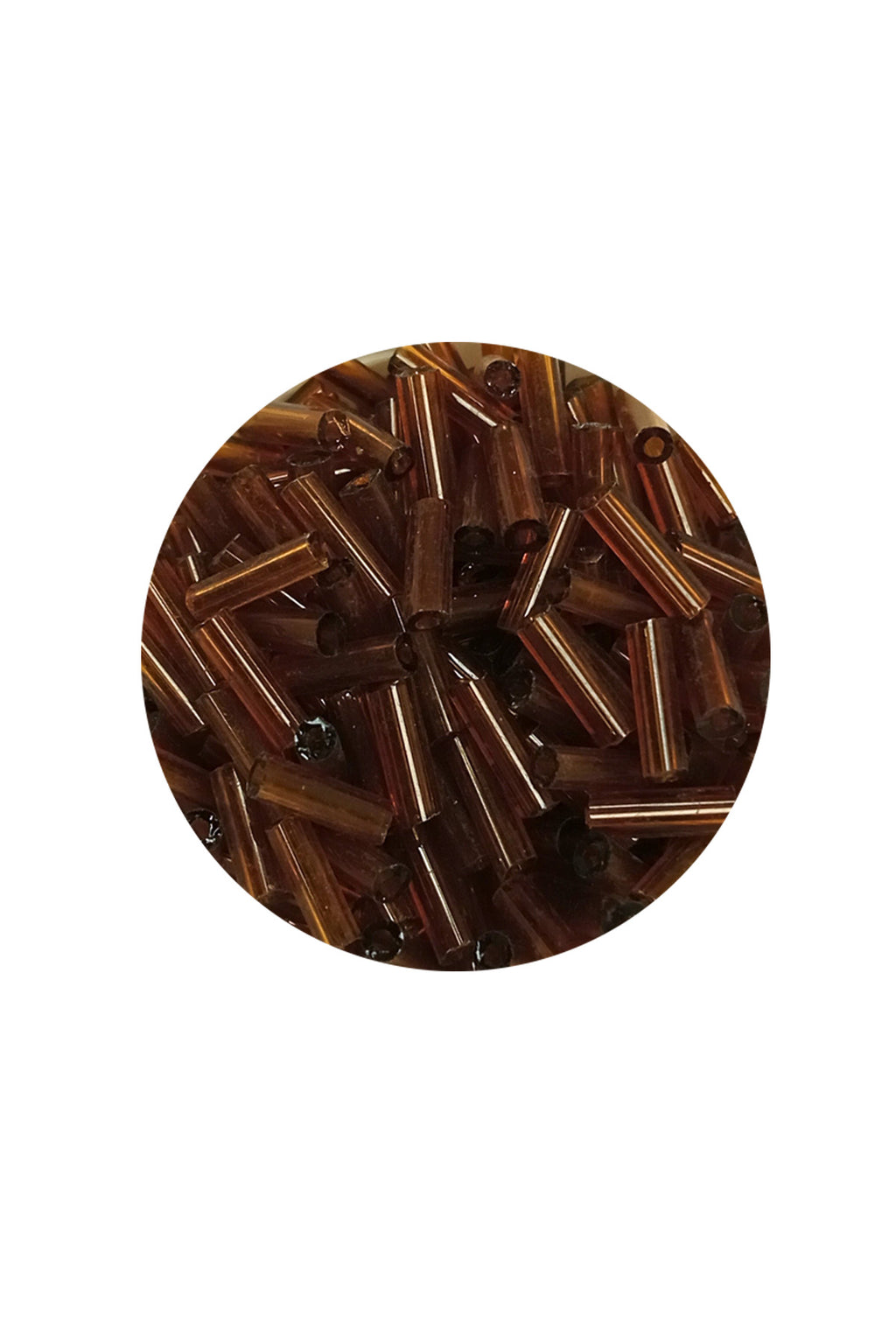 Uzun Boru Kesme Boncuk Çap 2mm Uzunluk 10 mm - 20 Gram - Şeffaf Kahverengi - BNC246