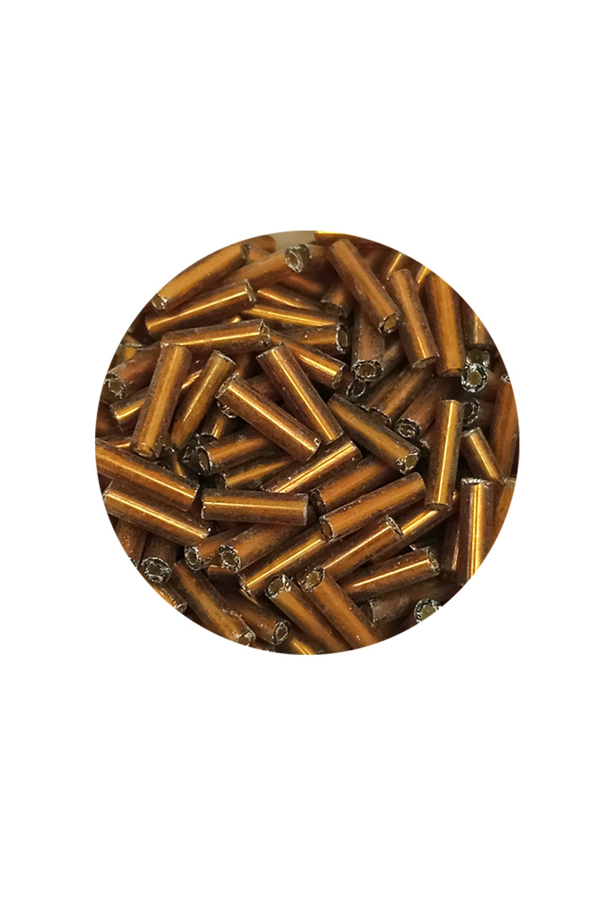 Uzun Boru Kesme Boncuk Çap 2mm Uzunluk 10 mm - 20 Gram - Gold - BNC248