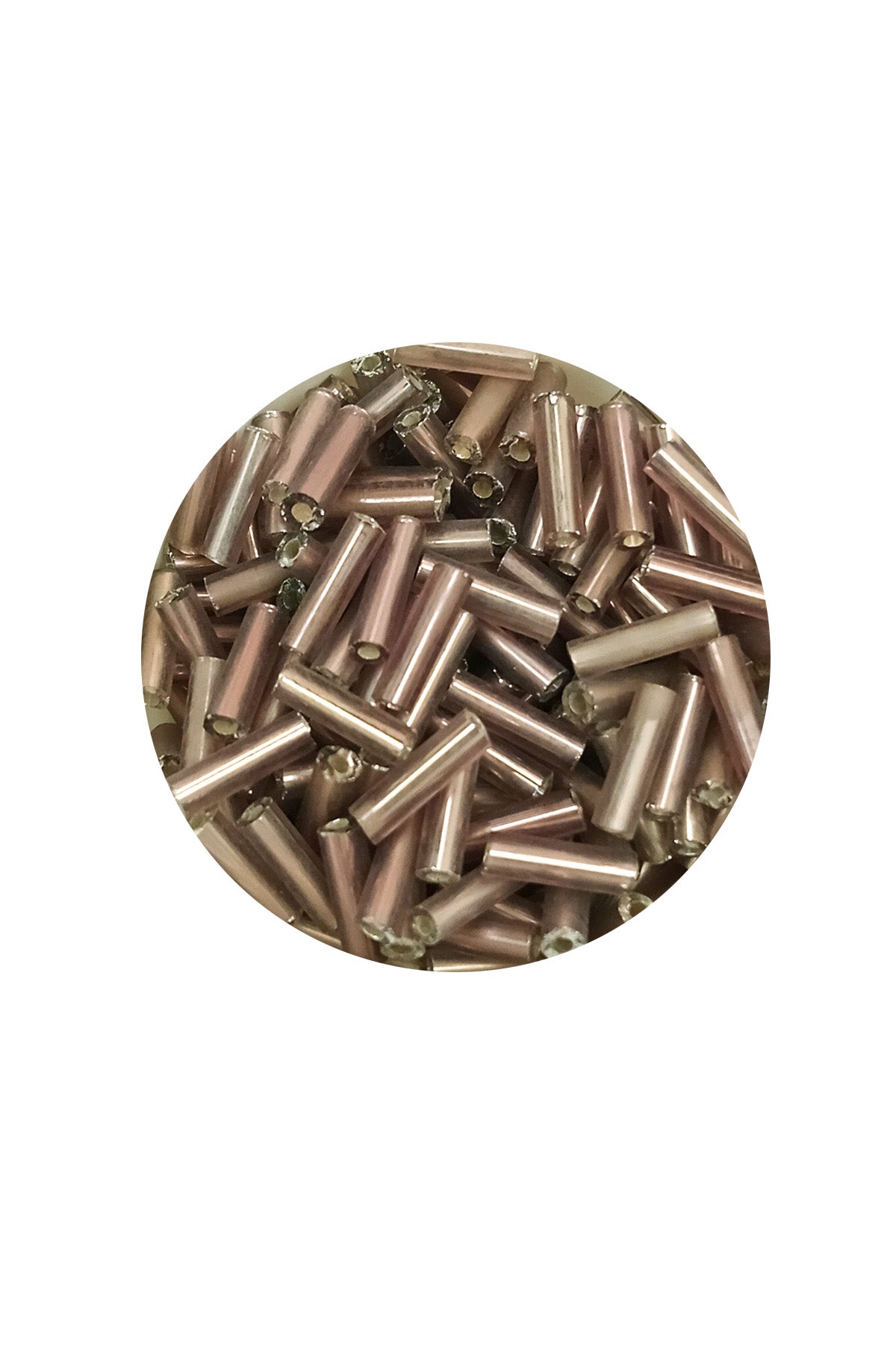 Uzun Boru Kesme Boncuk Çap 2mm Uzunluk 10 mm - 60 Gram - Koyu Bej - BNC264