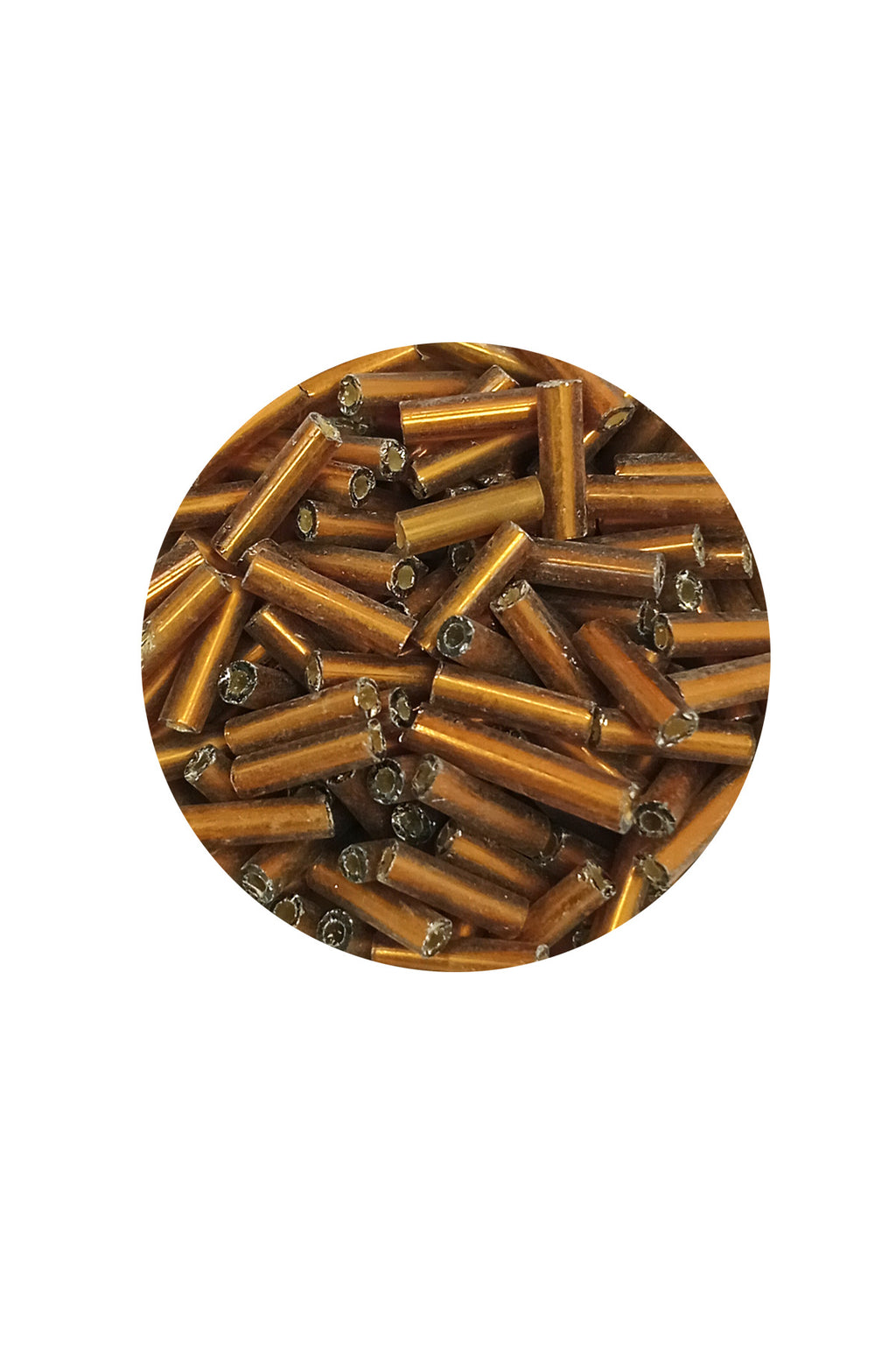 Uzun Boru Kesme Boncuk Çap 2mm Uzunluk 10 mm - 60 Gram - Koyu Altın - BNC265