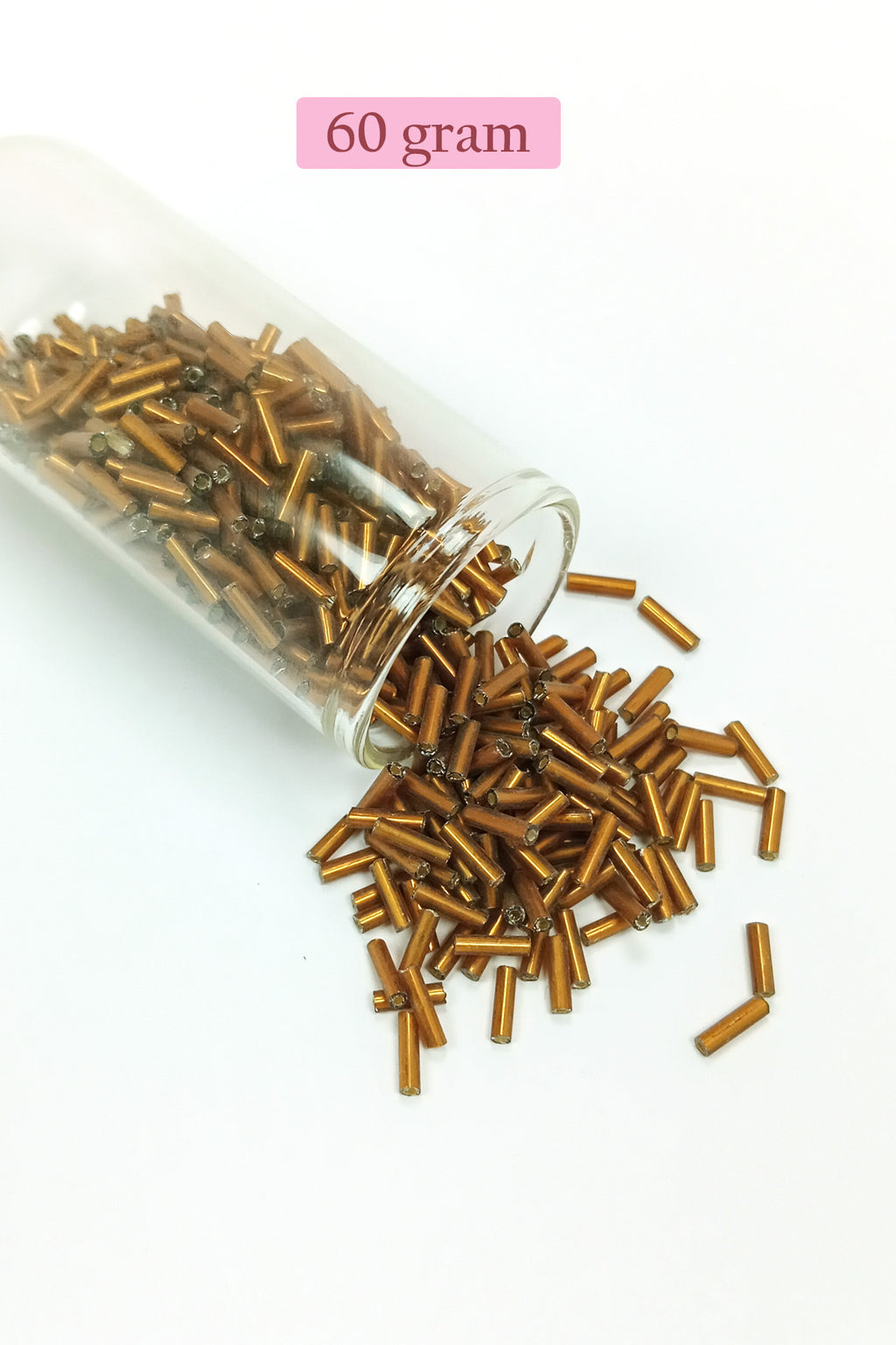 Uzun Boru Kesme Boncuk Çap 2mm Uzunluk 10 mm - 60 Gram - Koyu Altın - BNC265