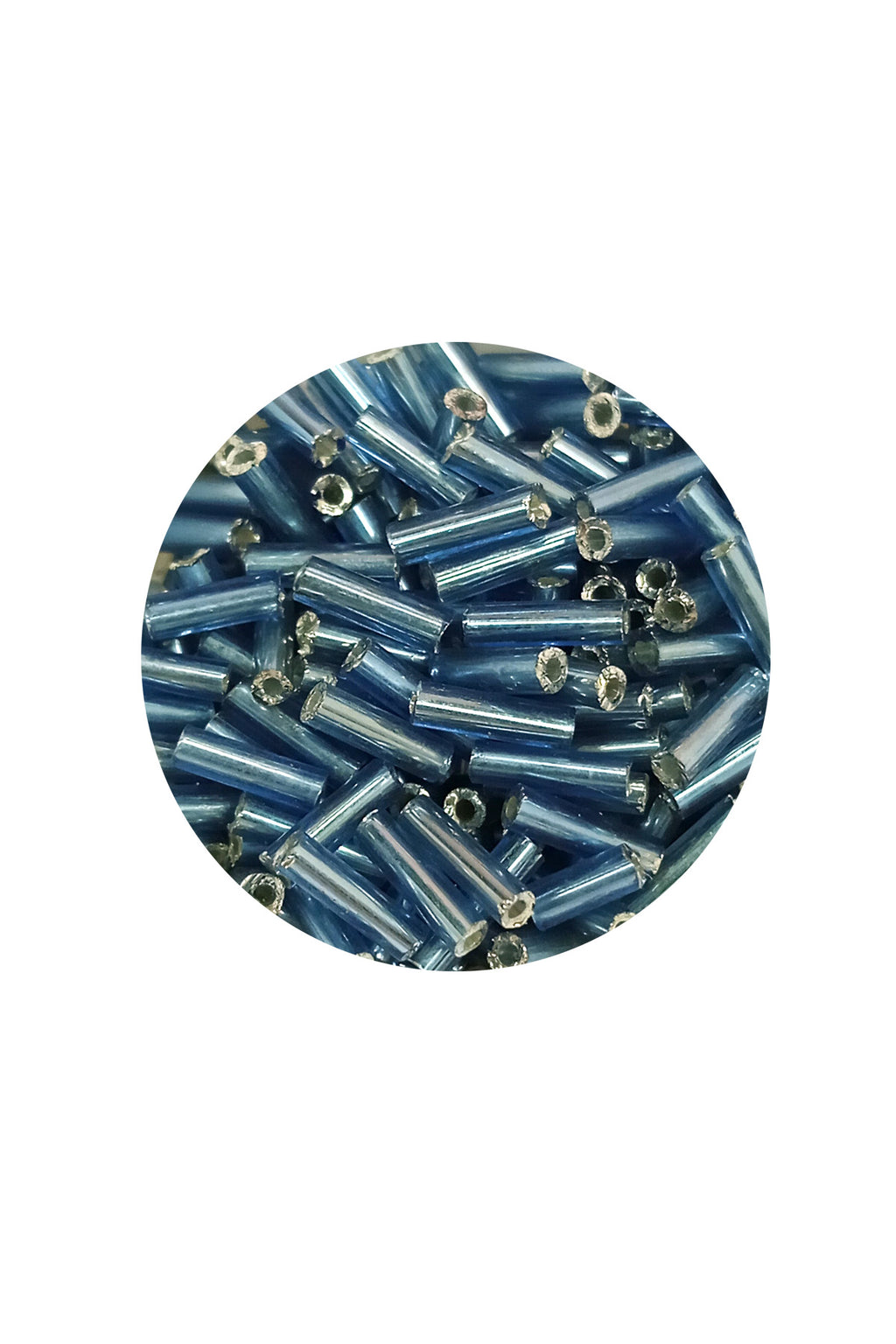 Uzun Boru Kesme Boncuk Çap 2mm Uzunluk 10 mm - 60 Gram - Camgöbeği Mavi - BNC267