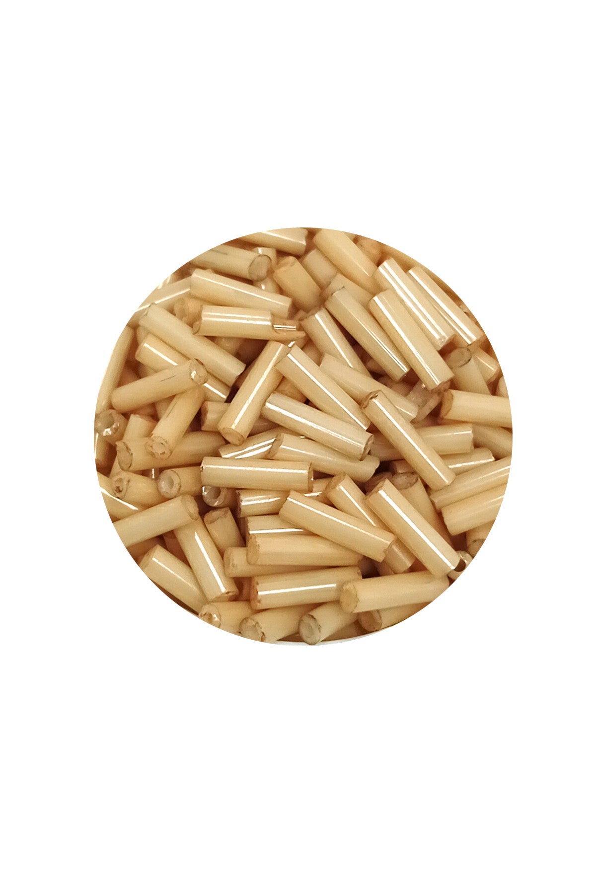 Uzun Boru Kesme Boncuk Çap 2mm Uzunluk 10 mm - 60 Gram - Koyu Krem - BNC268