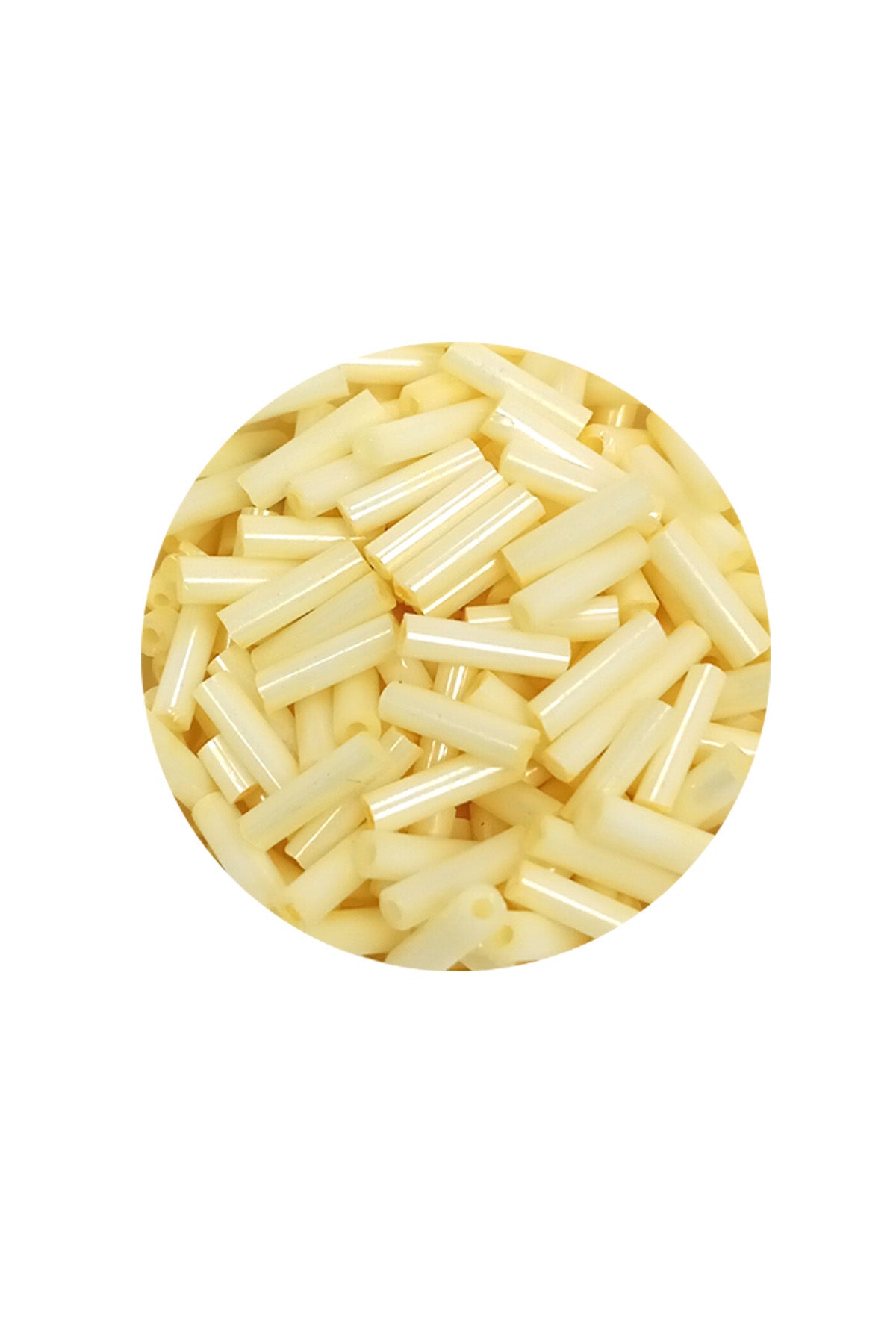 Uzun Boru Kesme Boncuk Çap 2mm Uzunluk 10 mm - 60 Gram - Krem - BNC273