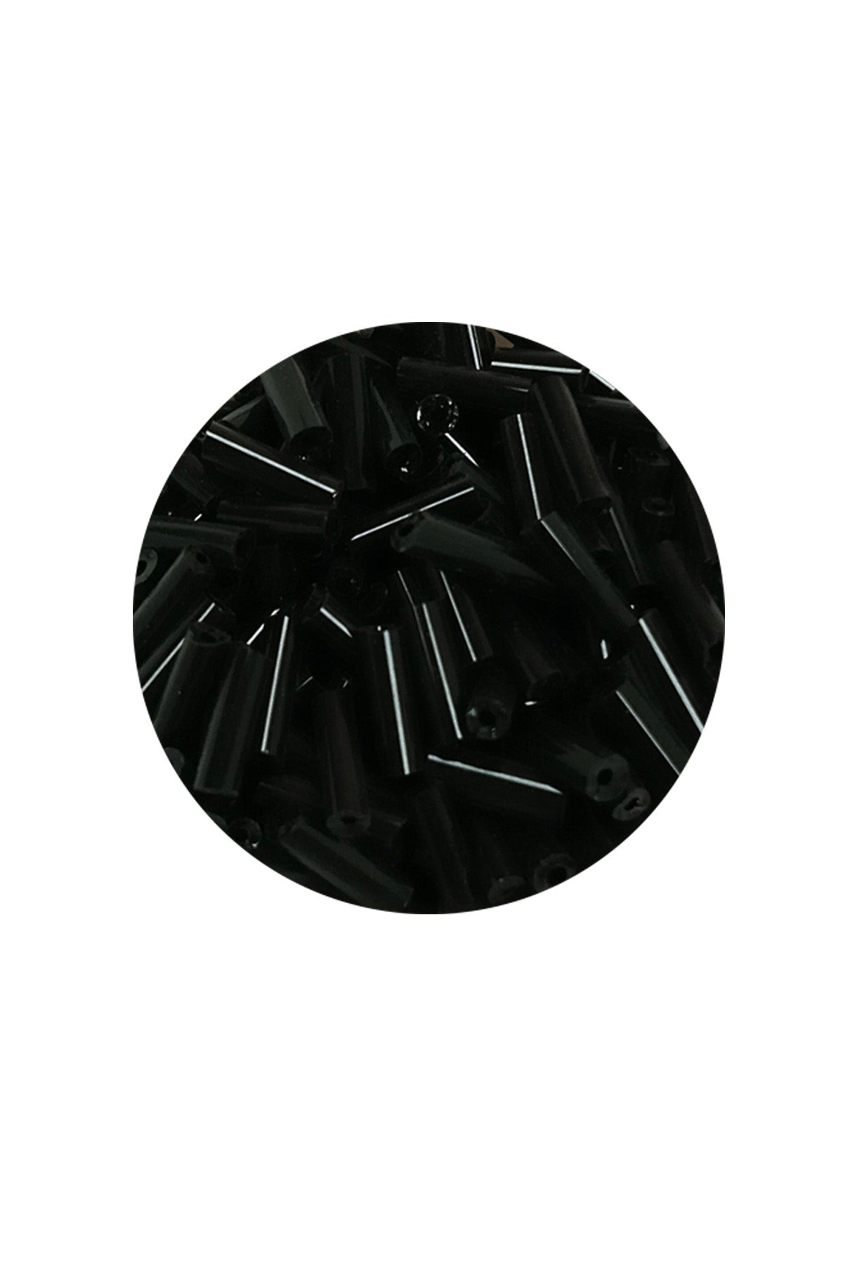 Uzun Boru Kesme Boncuk Çap 2mm Uzunluk 10 mm - 60 Gram - Siyah - BNC280
