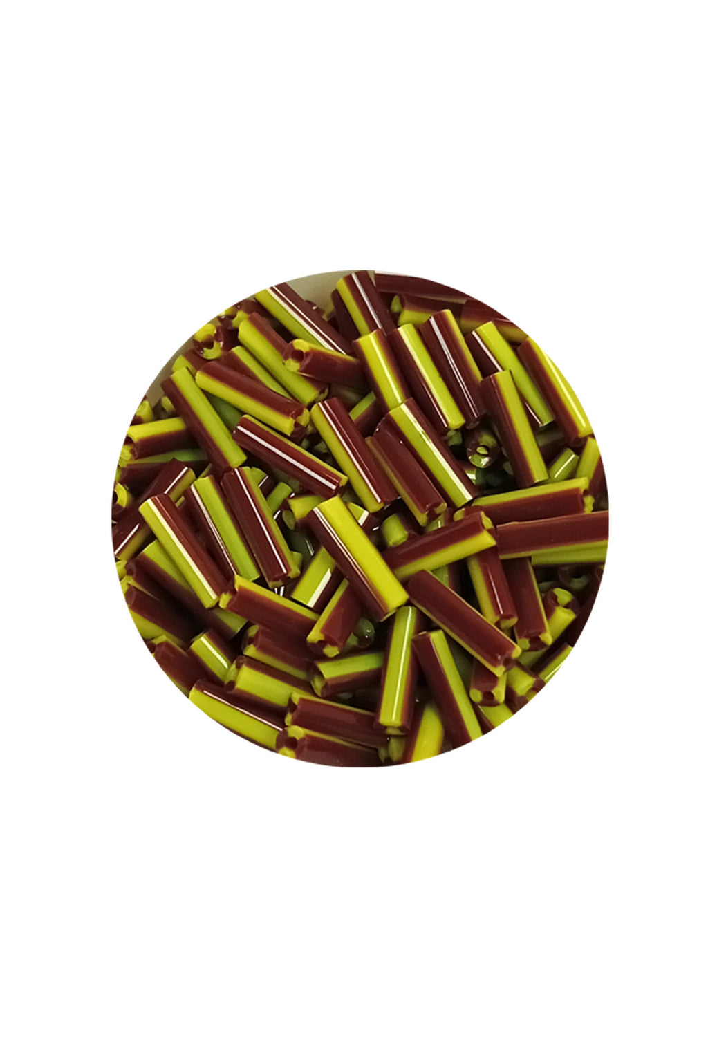 Uzun Boru Kesme Boncuk Çap 2mm Uzunluk 10 mm - 60 Gram - Koyu Kırmızı Sarı - BNC297