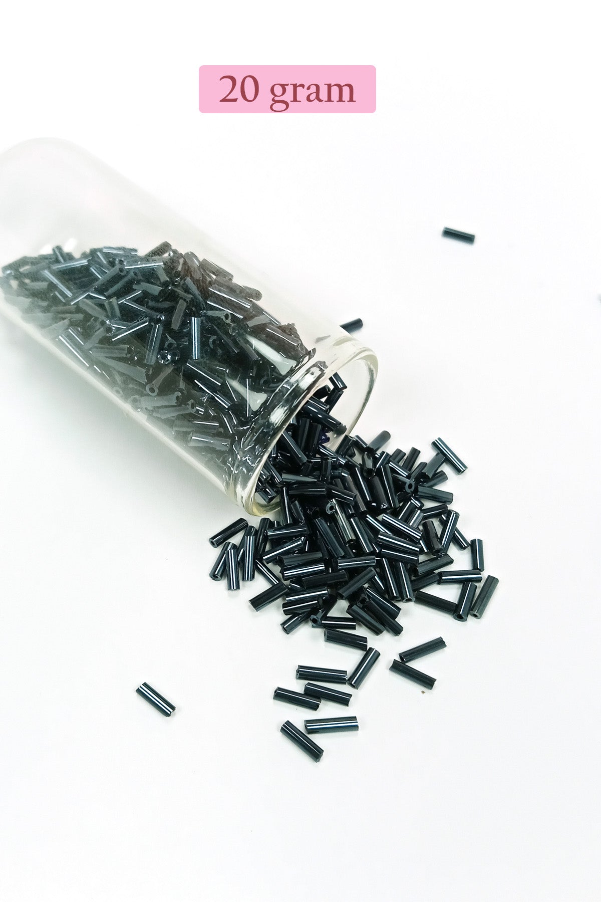 Uzun Boru Kesme Boncuk Çap 2mm Uzunluk 10 mm - 4 Renk - Toplam 80 Gram - BNC426