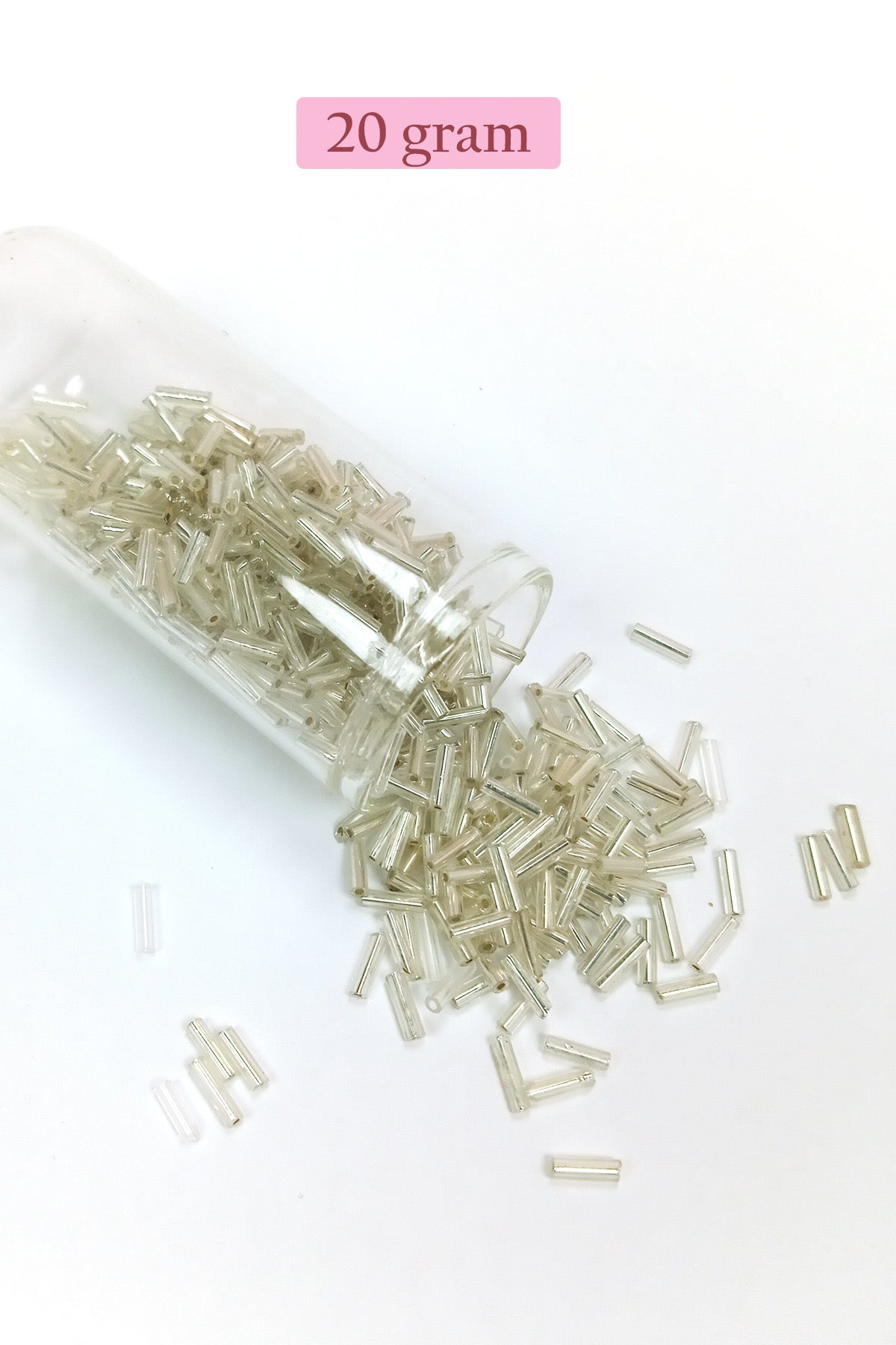 Uzun Boru Kesme Boncuk Çap 2mm Uzunluk 10 mm - 4 Renk - Toplam 80 Gram - BNC427