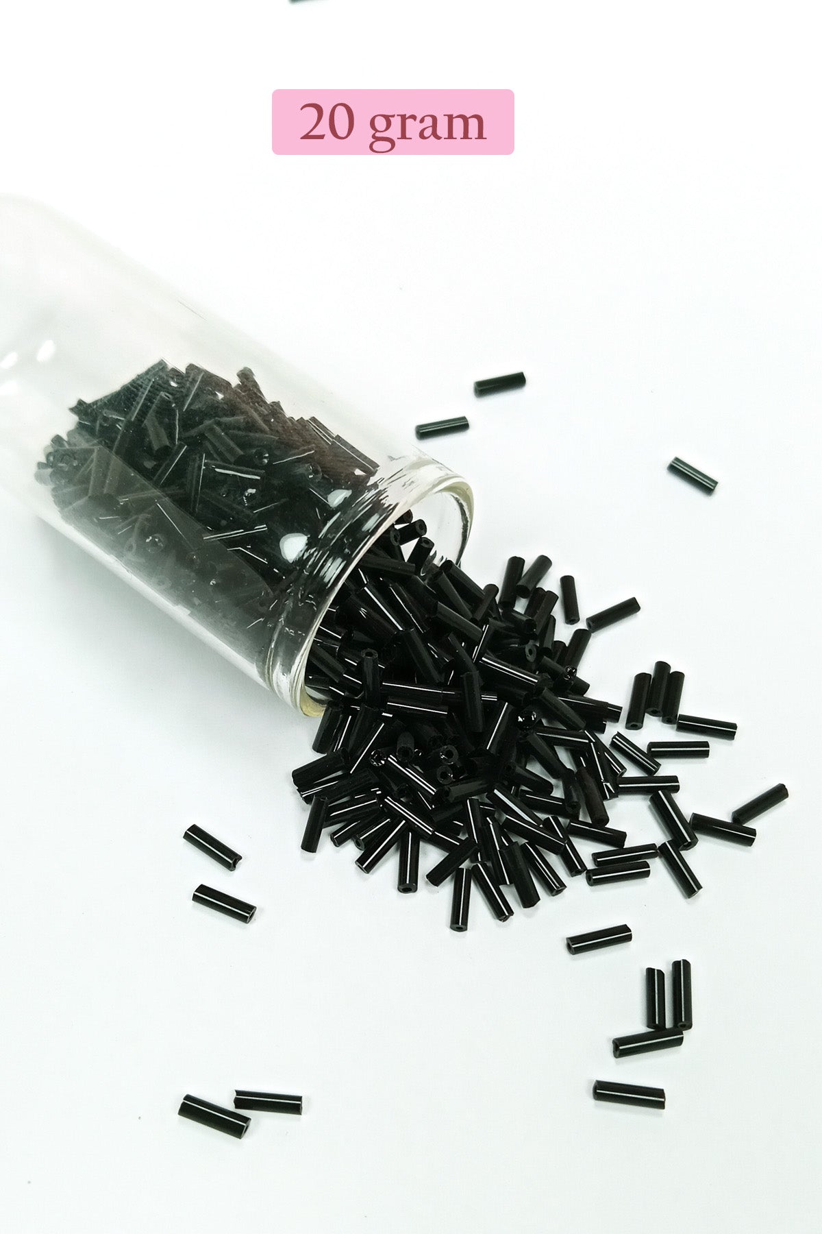 Uzun Boru Kesme Boncuk Çap 2mm Uzunluk 10 mm - 4 Renk - Toplam 80 Gram - BNC430