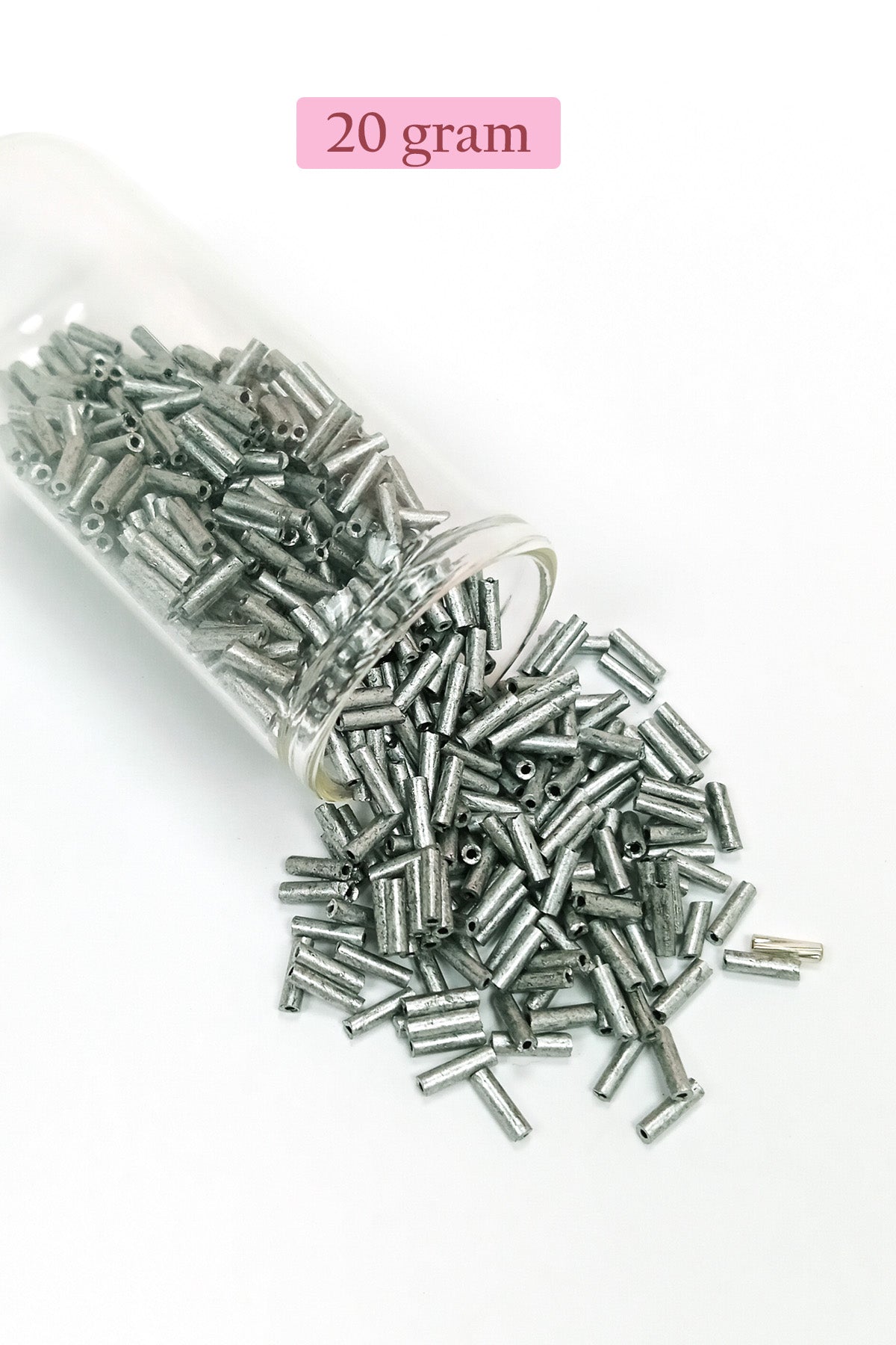 Uzun Boru Kesme Boncuk Çap 2mm Uzunluk 10 mm - 4 Renk - Toplam 80 Gram - BNC430