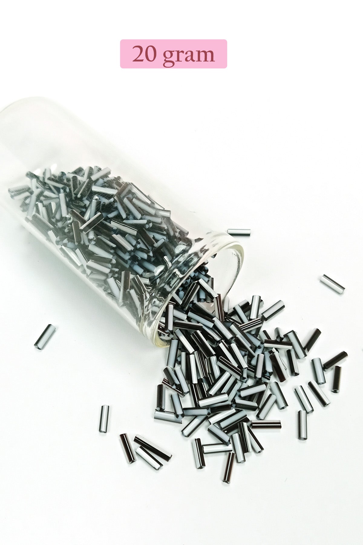 Uzun Boru Kesme Boncuk Çap 2mm Uzunluk 10 mm - 4 Renk - Toplam 80 Gram - BNC432