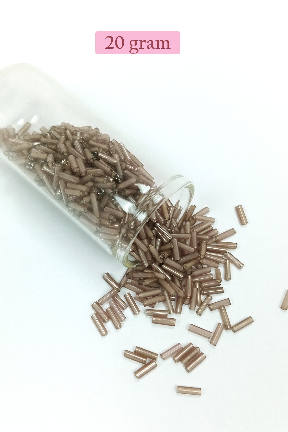 Uzun Boru Kesme Boncuk Çap 2mm Uzunluk 10 mm - 4 Renk - Toplam 80 Gram - BNC433