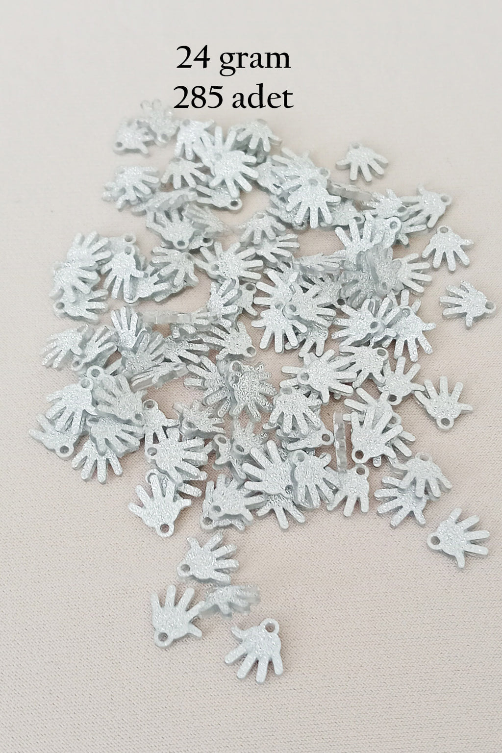 Oya Abiye Bileklik Kolye Pleksi Metalik Plastik Pul Gümüş Renk 24 gram 285 adet - BNC579