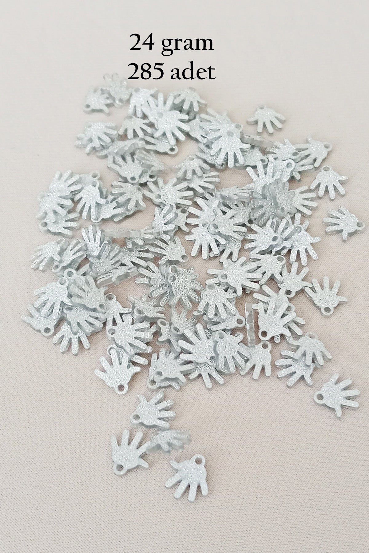 Oya Abiye Bileklik Kolye Pleksi Metalik Plastik Pul Gümüş Renk 24 gram 285 adet - BNC579