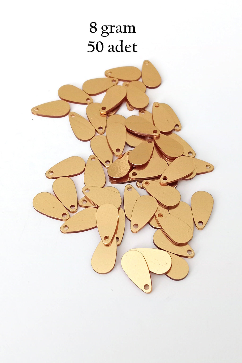 Oya Abiye Bileklik Kolye Pleksi Metalik Plastik Pul Altın Renk 8 gram 50 adet - BNC484